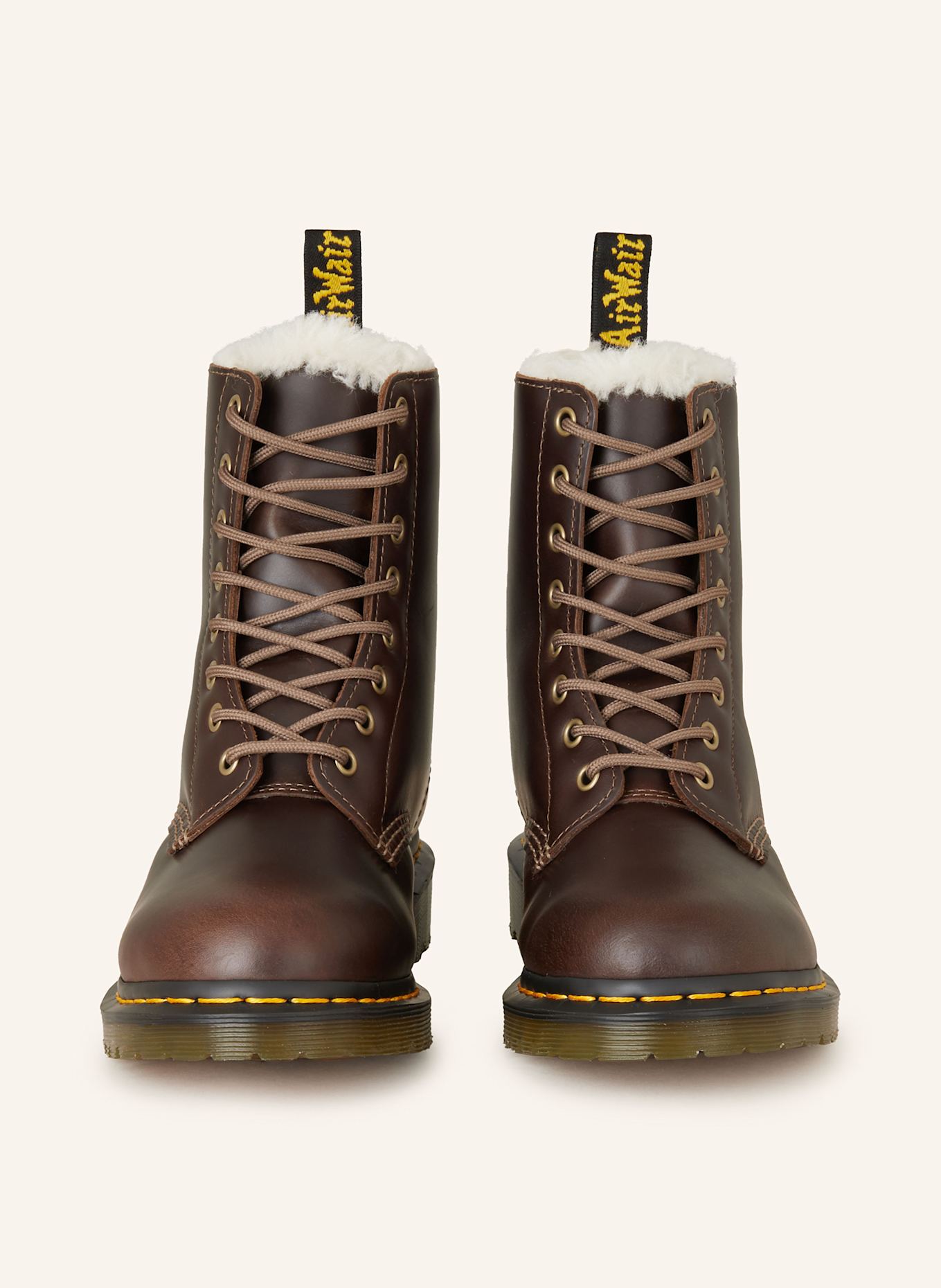 Dr. Martens Schnürboots 1460 mit Kunstfell: KHAKI