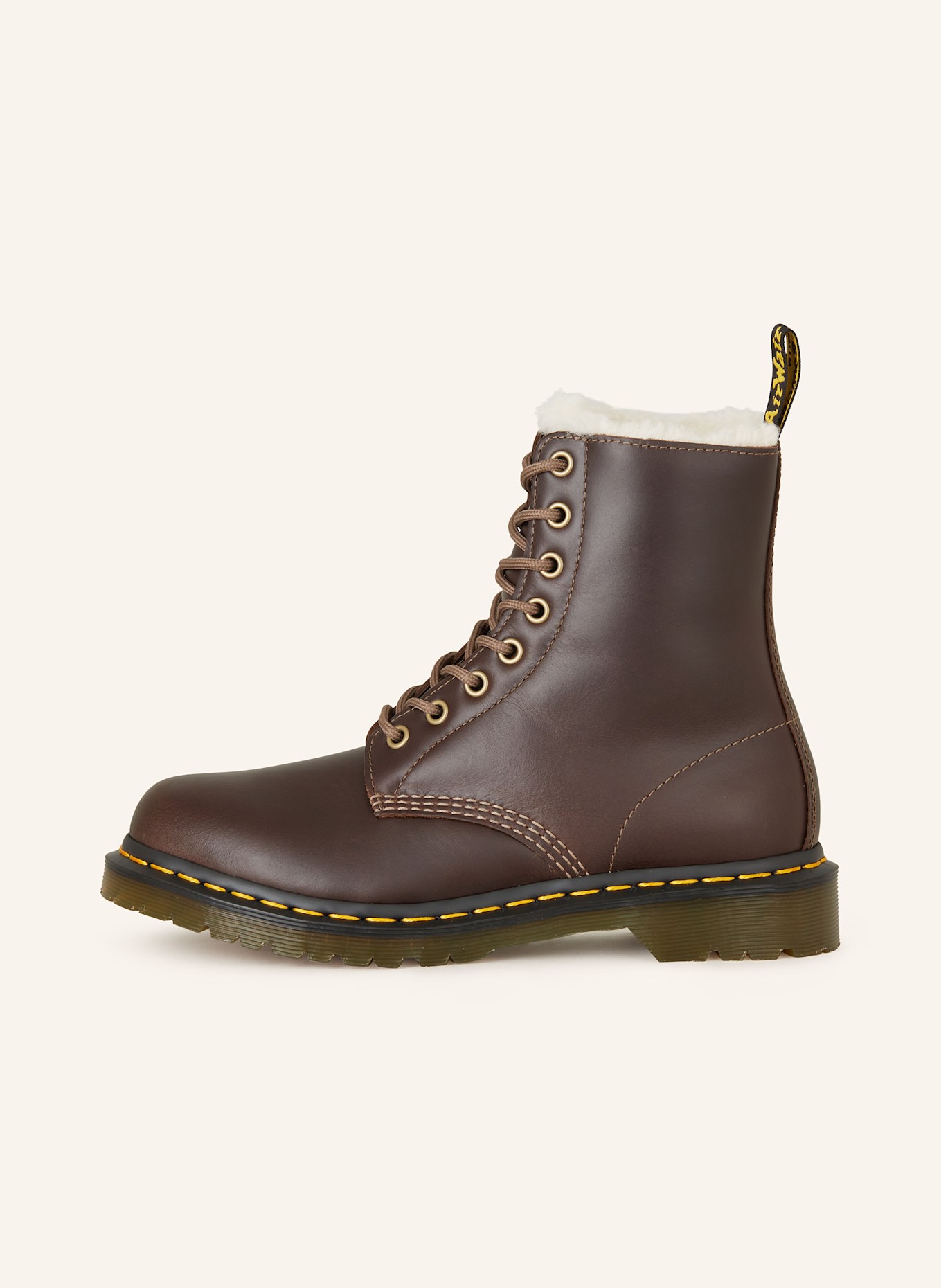 Dr. Martens Schnürboots 1460 mit Kunstfell: KHAKI
