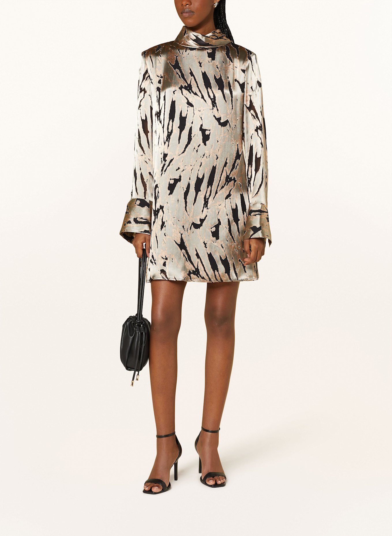 MALINA Shirt dress AWA: BLACK / LIGHT GRAY / ROSE GOLD