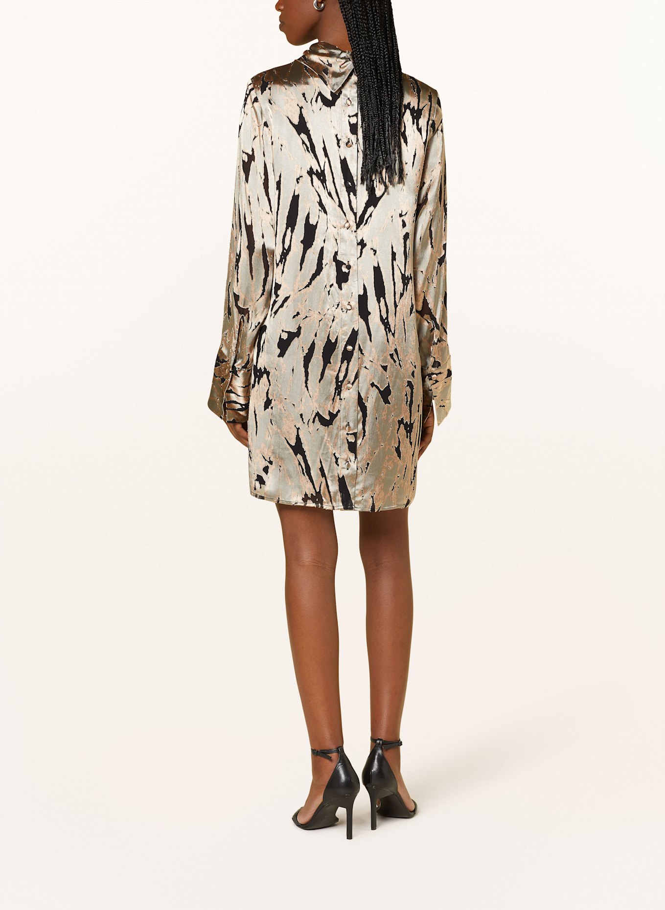 MALINA Shirt dress AWA: BLACK / LIGHT GRAY / ROSE GOLD