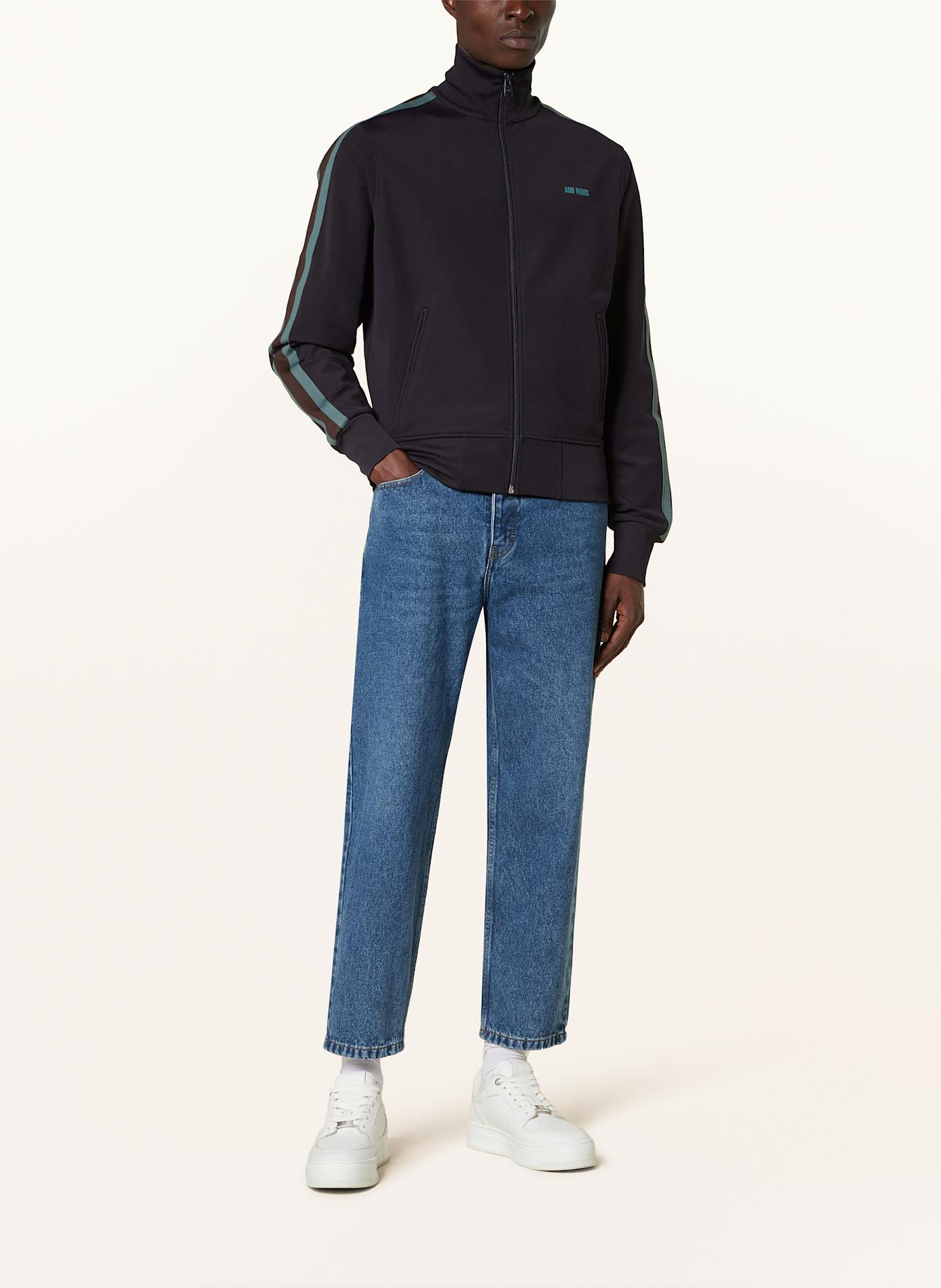 AMI PARIS Sweatjacke mit Galonstreifen, Farbe: DUNKELBLAU/ GRÜN/ DUNKELBRAUN (Bild 2)