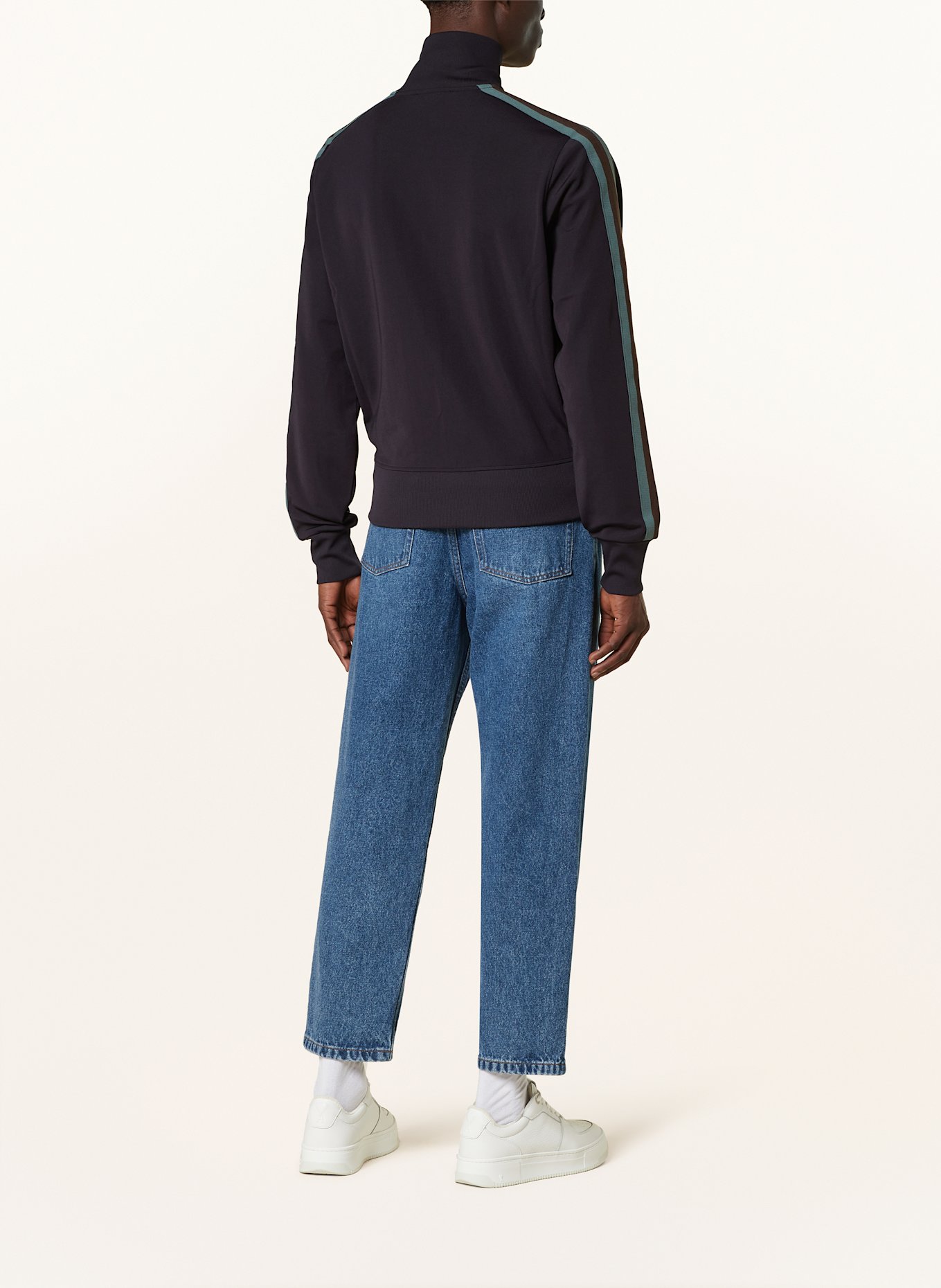 AMI PARIS Sweatjacke mit Galonstreifen, Farbe: DUNKELBLAU/ GRÜN/ DUNKELBRAUN (Bild 3)