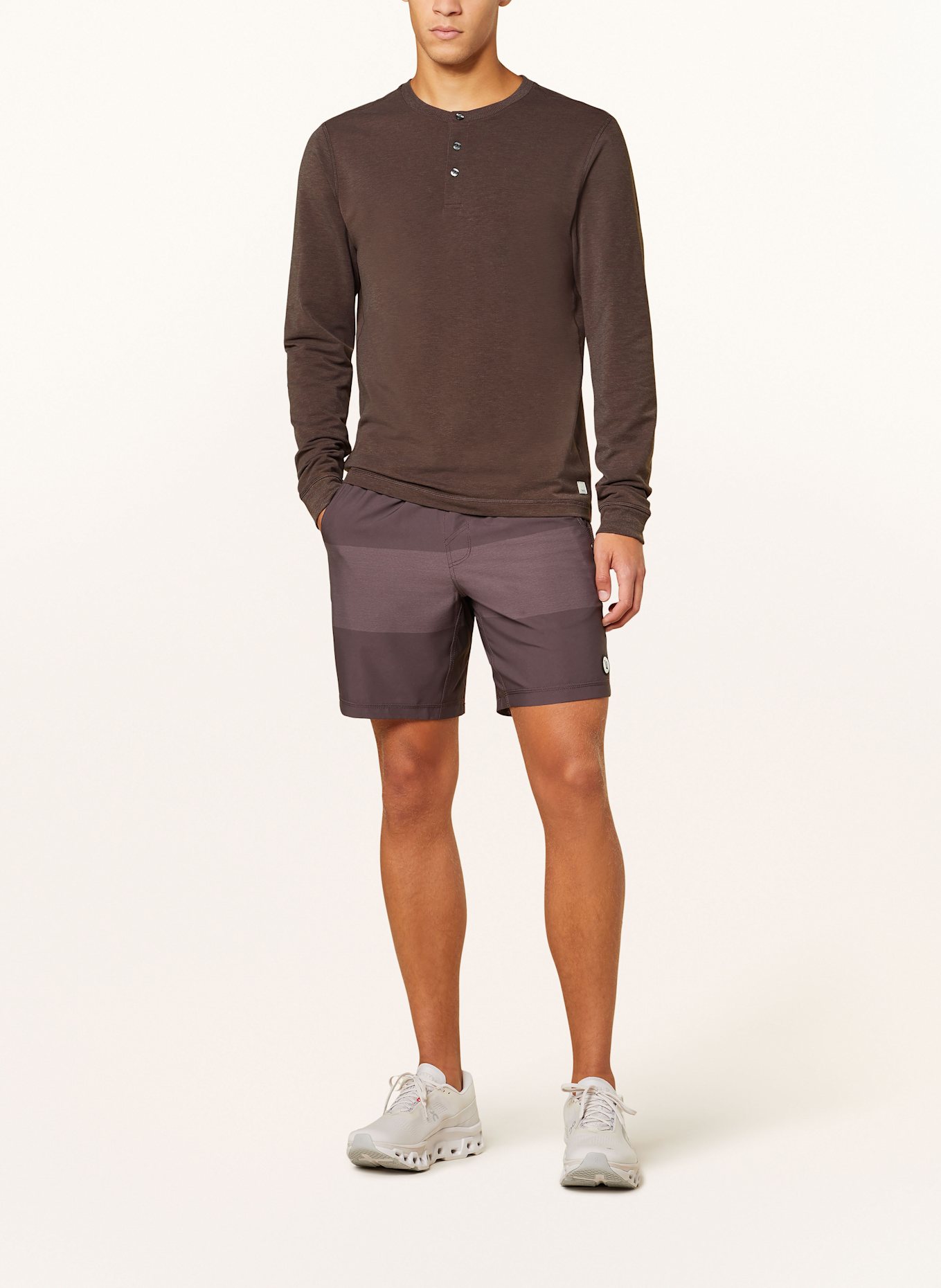 vuori Henley shirt AUSTIN, Color: BROWN (Image 2)