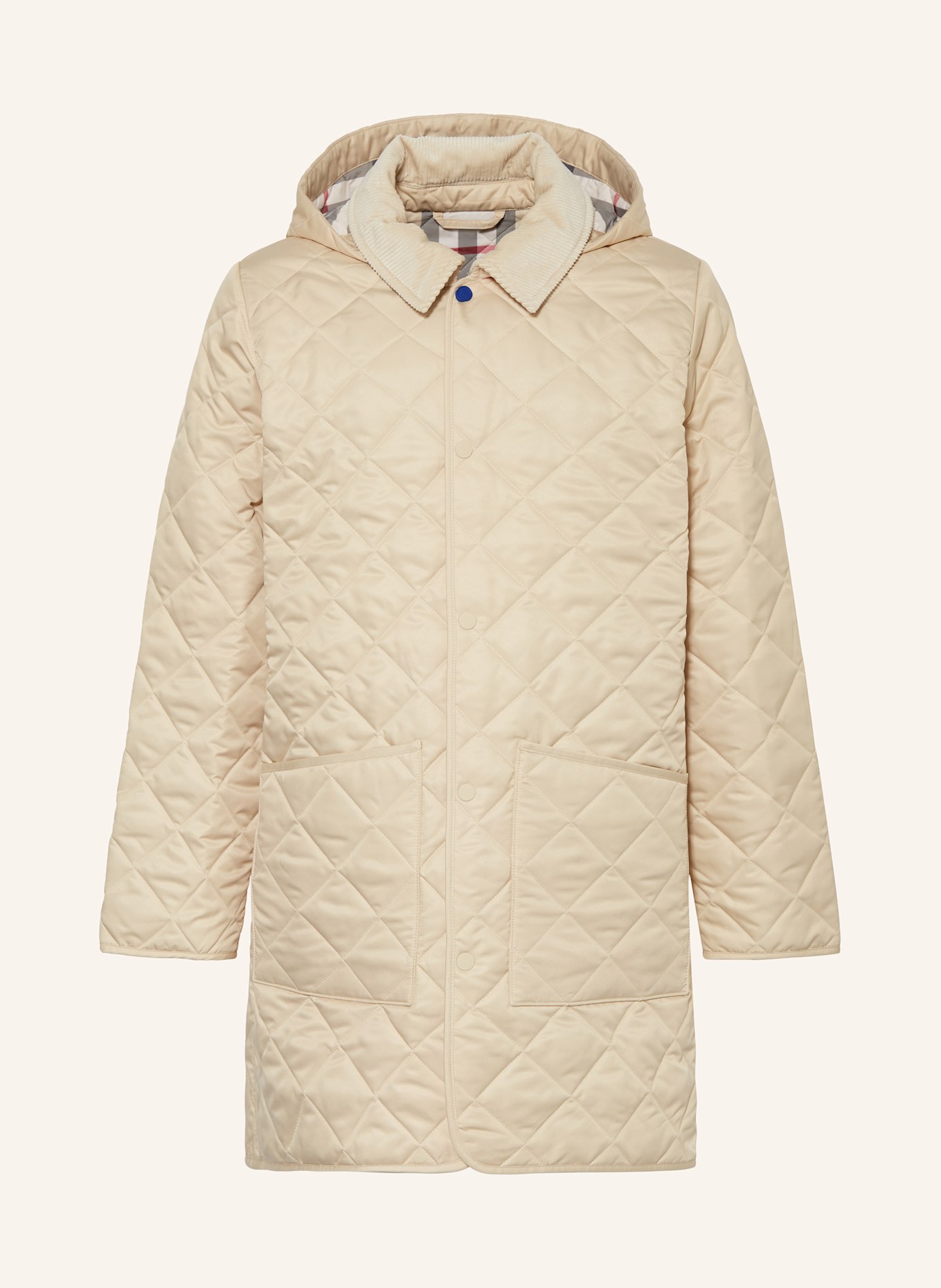 BURBERRY Steppmantel mit Cord: HELLBRAUN