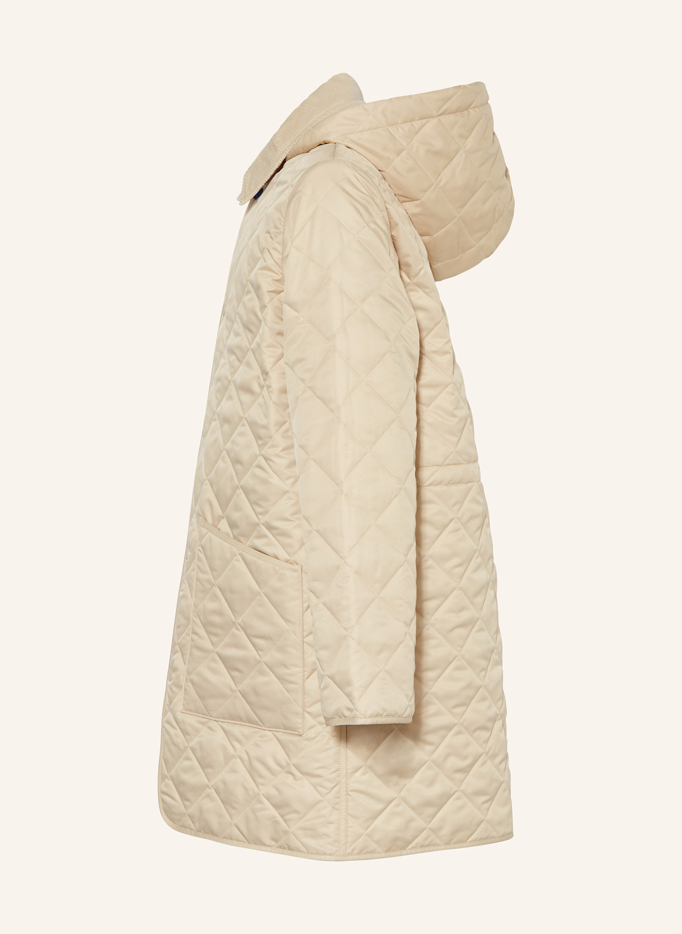 BURBERRY Steppmantel mit Cord: HELLBRAUN