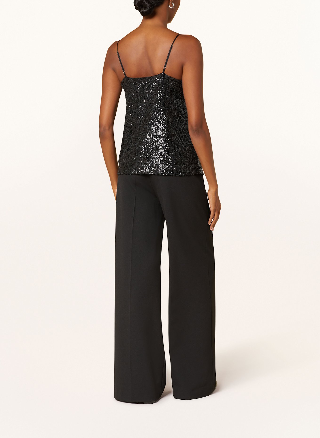 lilienfels Top mit Pailletten: SCHWARZ
