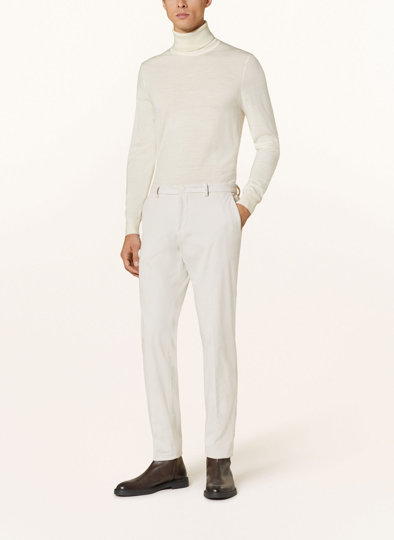 BOSS Anzughose GENIUS Slim Fit aus Cord: 131 Open White