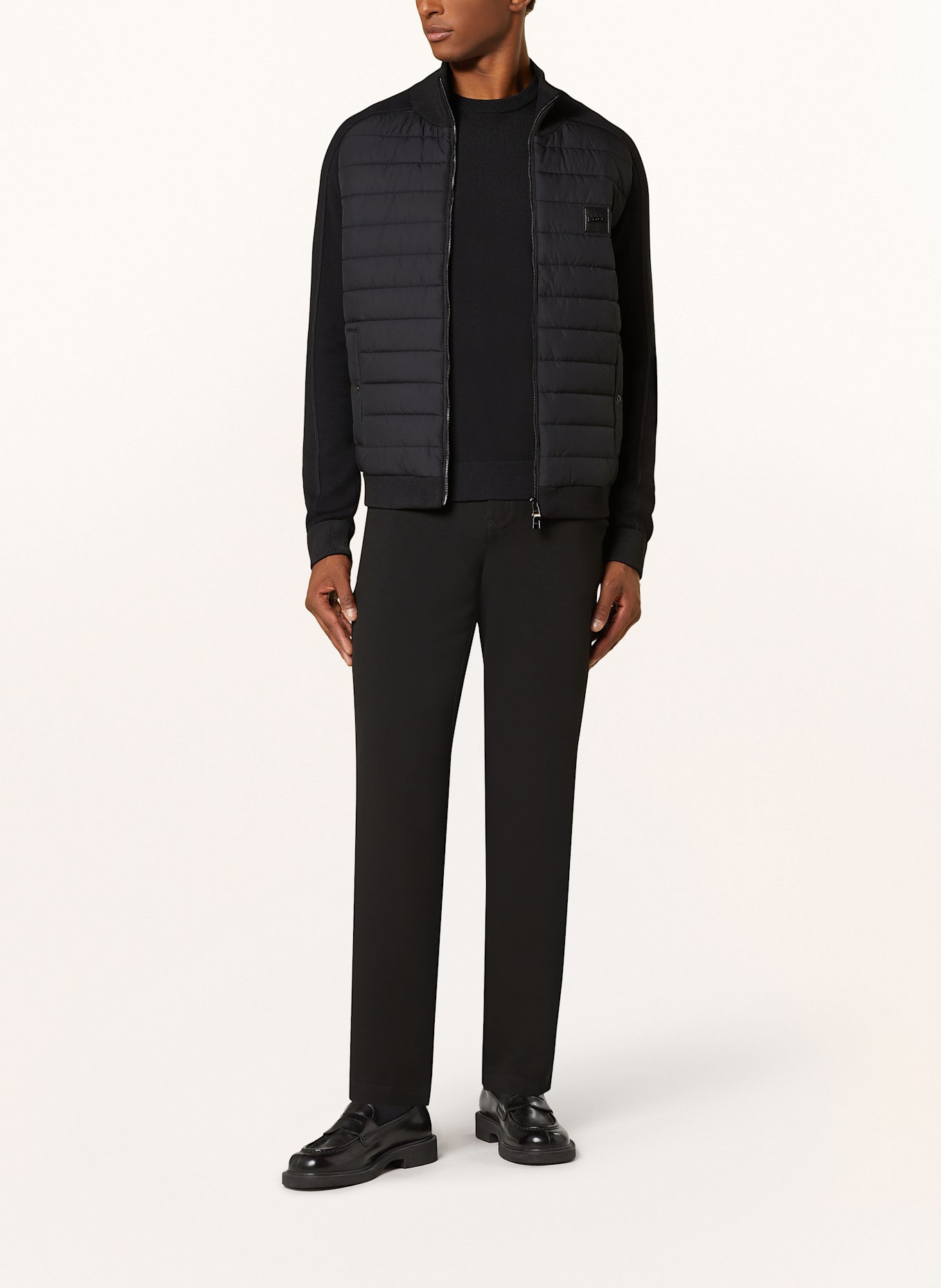 BOSS Blouson ESFERO im Materialmix: SCHWARZ