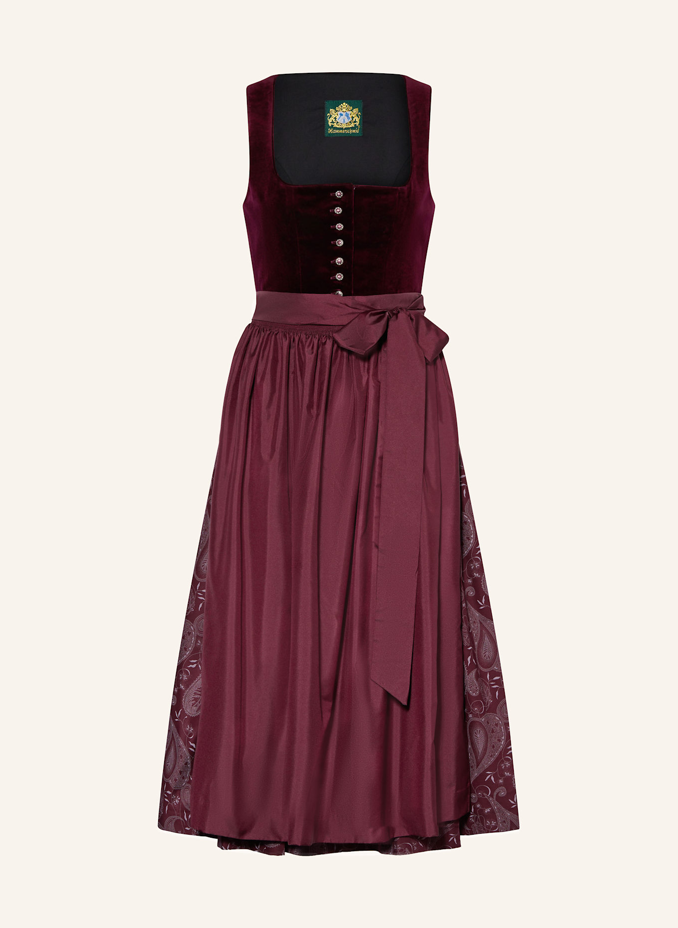Hammerschmid Dirndl PILLERSEE: DARK RED/ LIGHT RED/ LIGHT GRAY