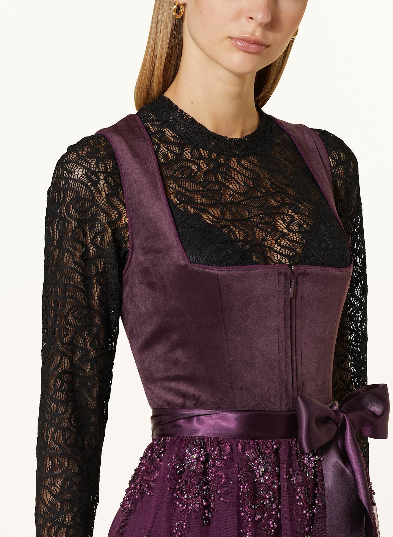 Hammerschmid Dirndlbluse ALINA aus Spitze: SCHWARZ