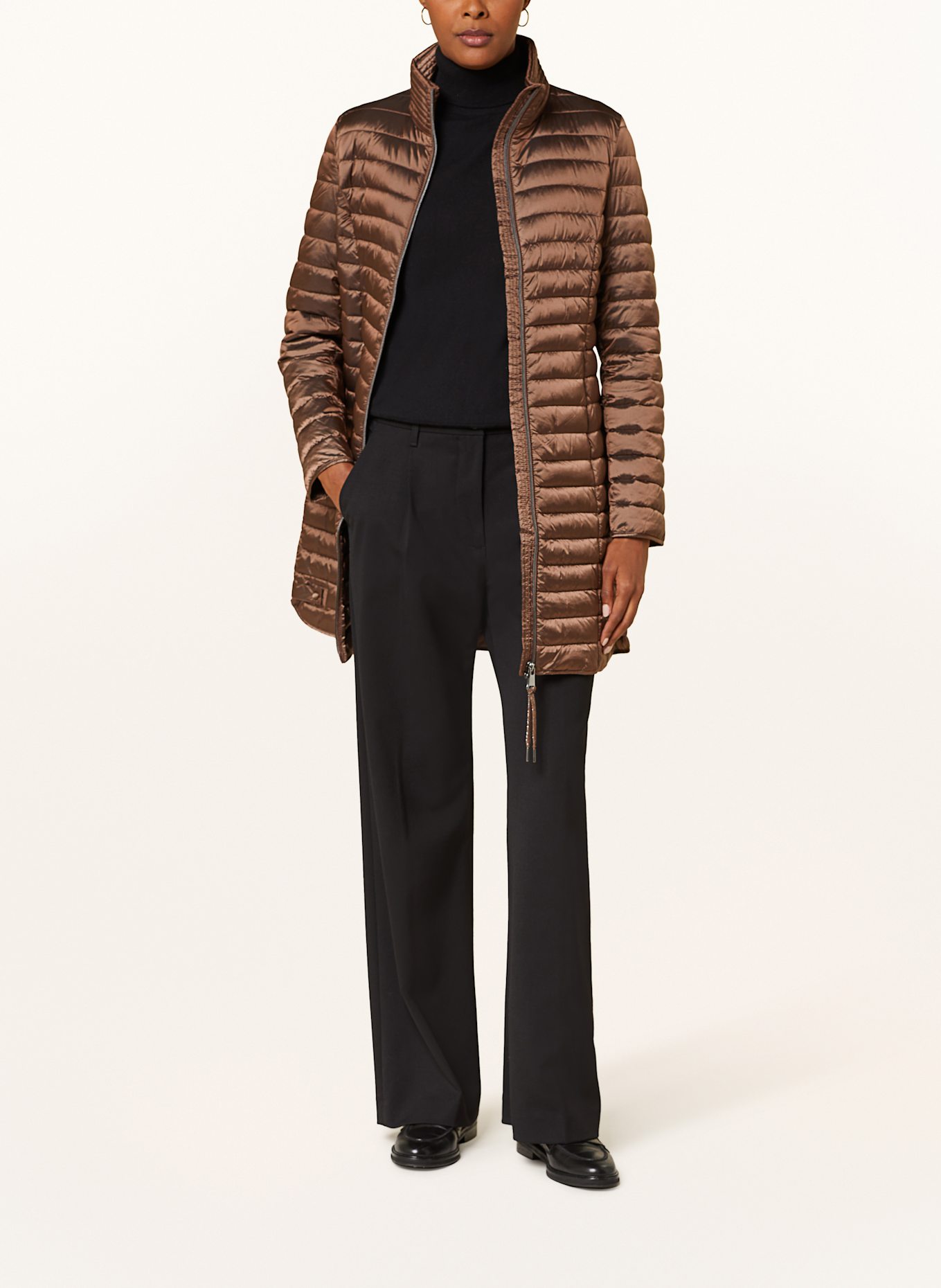 CARTOON Steppmantel: BRAUN