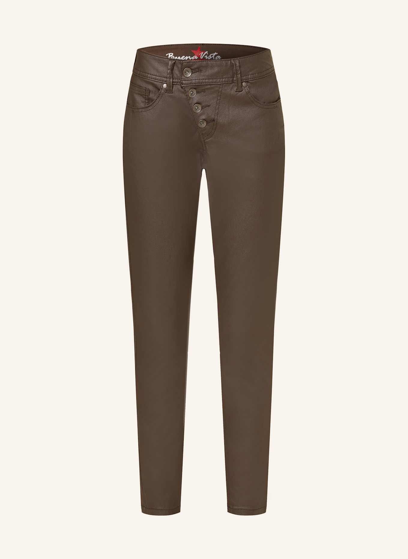 Buena Vista mALIBU 7/8 trousers in leather look, Color: DARK BROWN (Image 1)