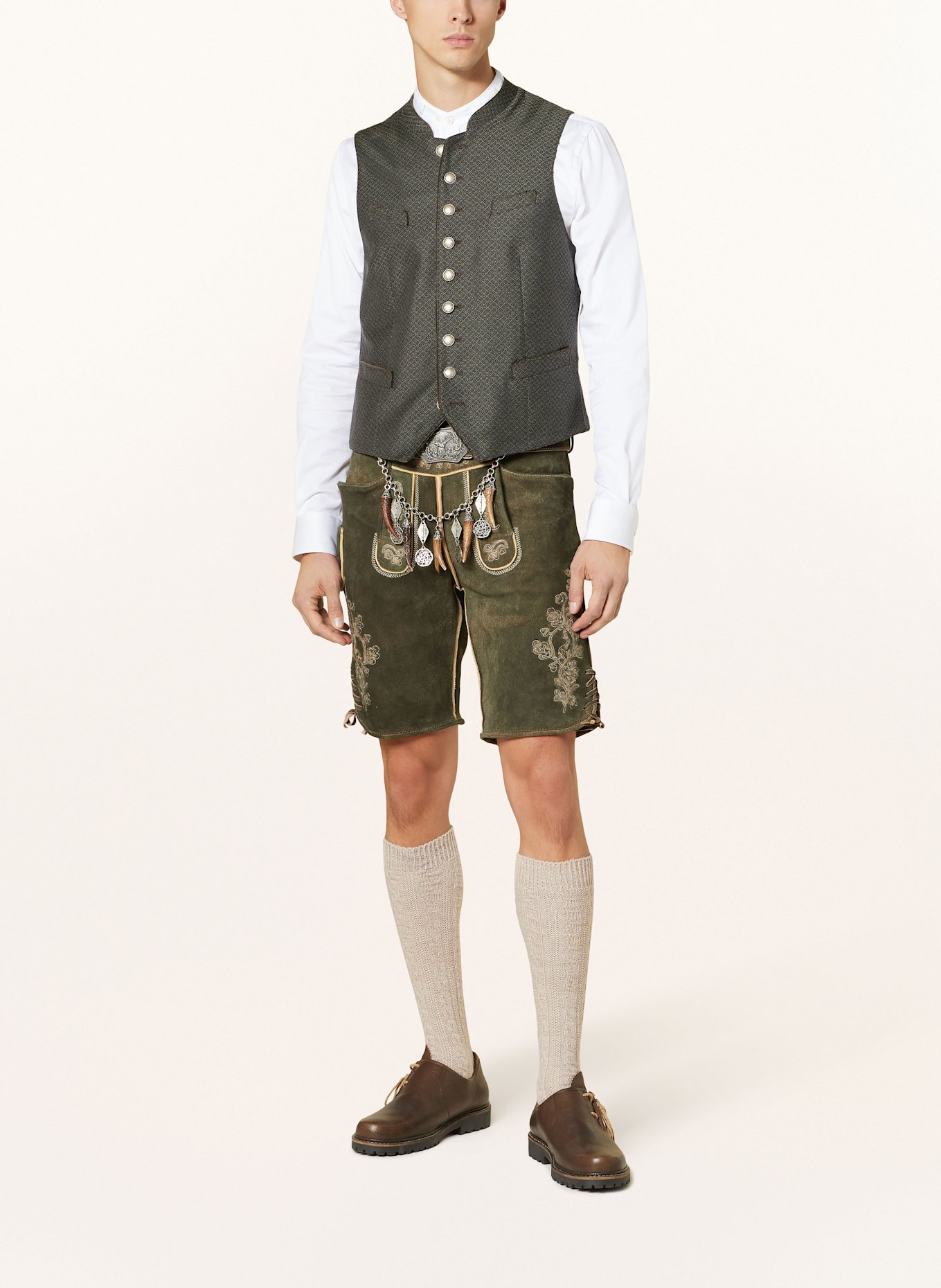 Grasegger Traditional vest BIERKUTSCHER: BROWN/ GRAY