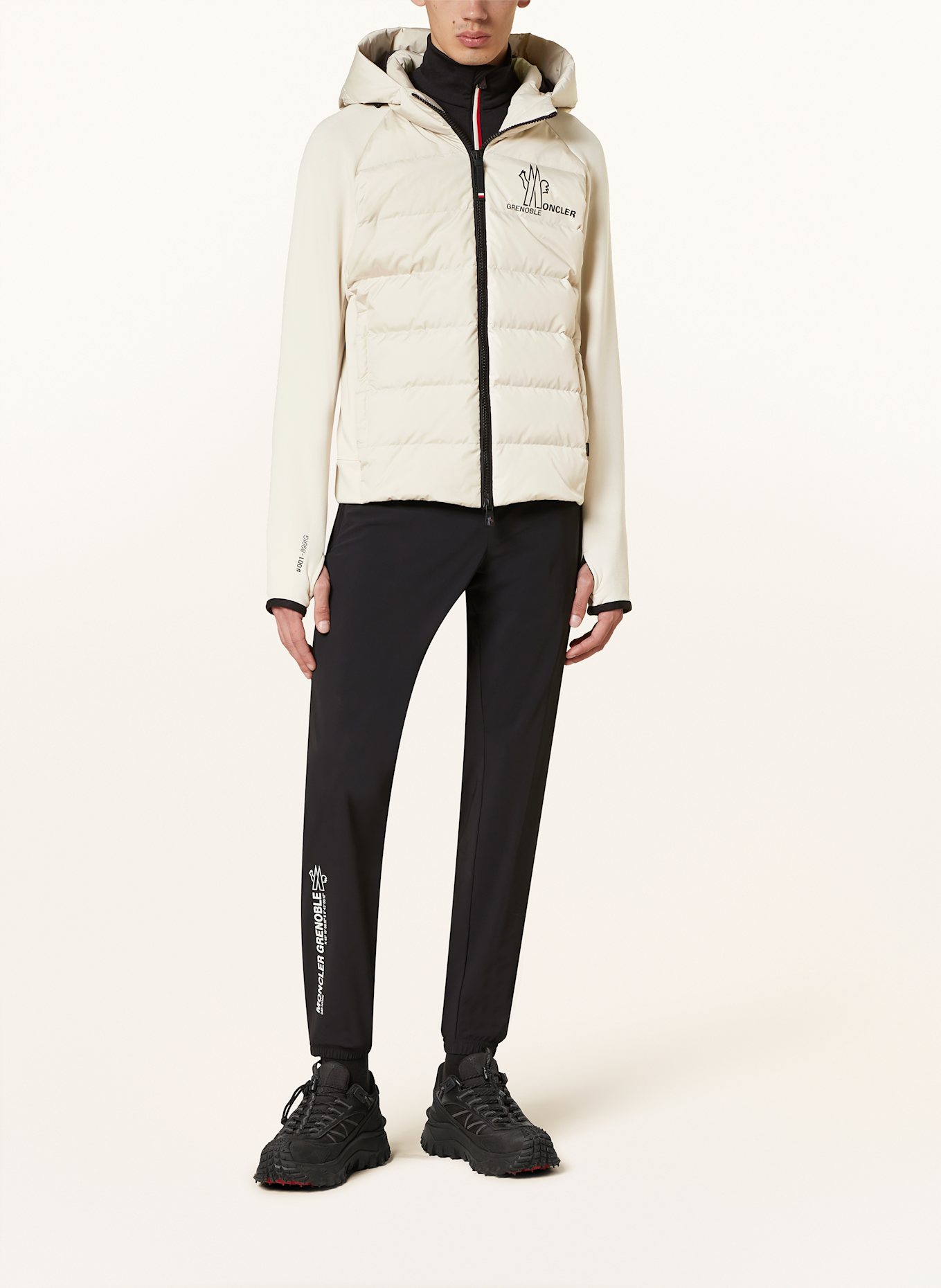 MONCLER GRENOBLE Lightweight down jacket in mixed materials: BEIGE