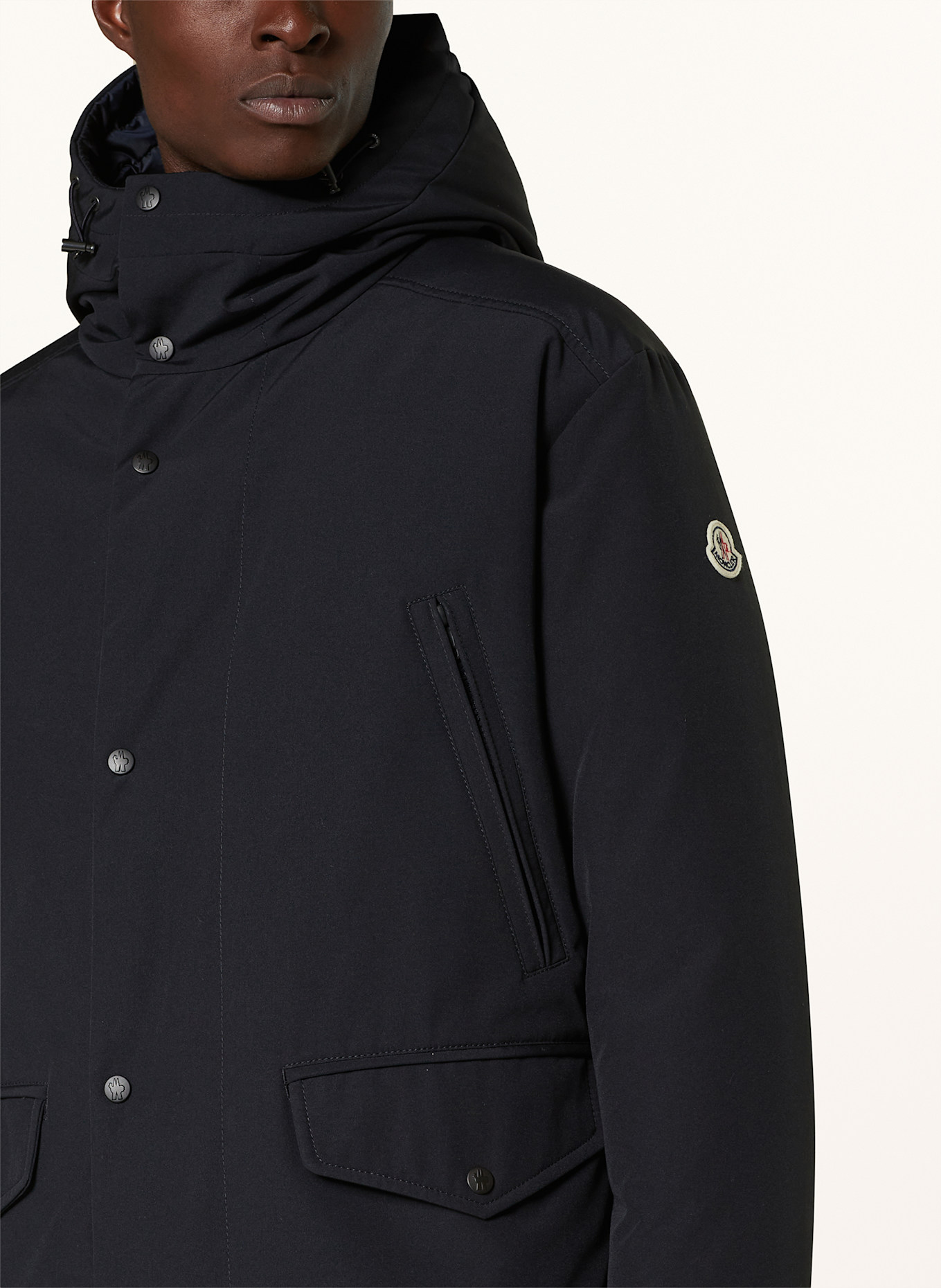 MONCLER Oboustranná péřová parka PREFOUNS: TMAVĚ MODRÁ