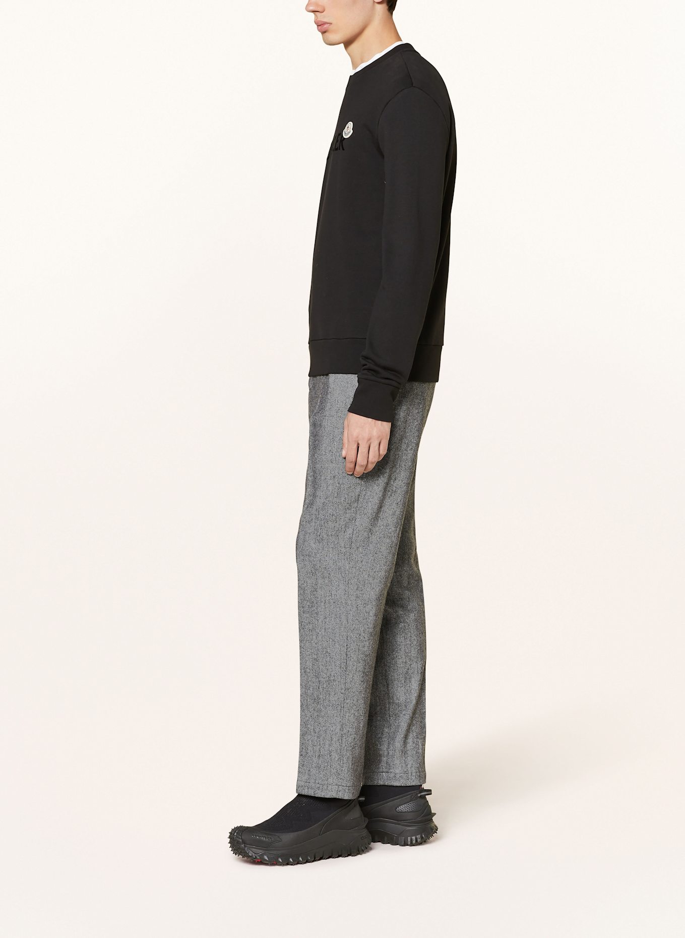 MONCLER Trousers regular fit, Color: BLACK/ GRAY (Image 4)