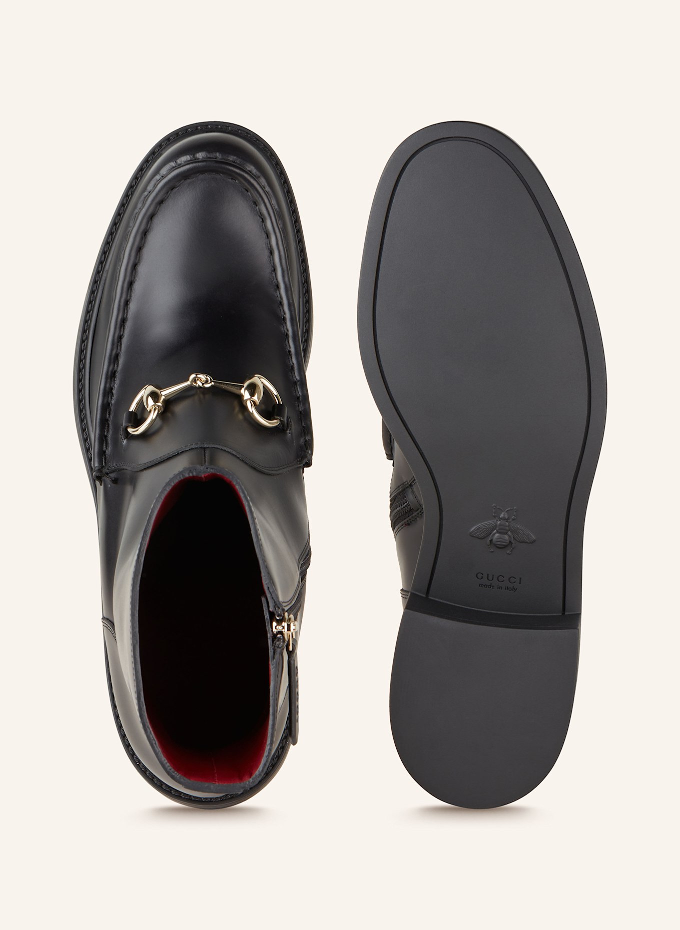 Black leather gucci boots on sale