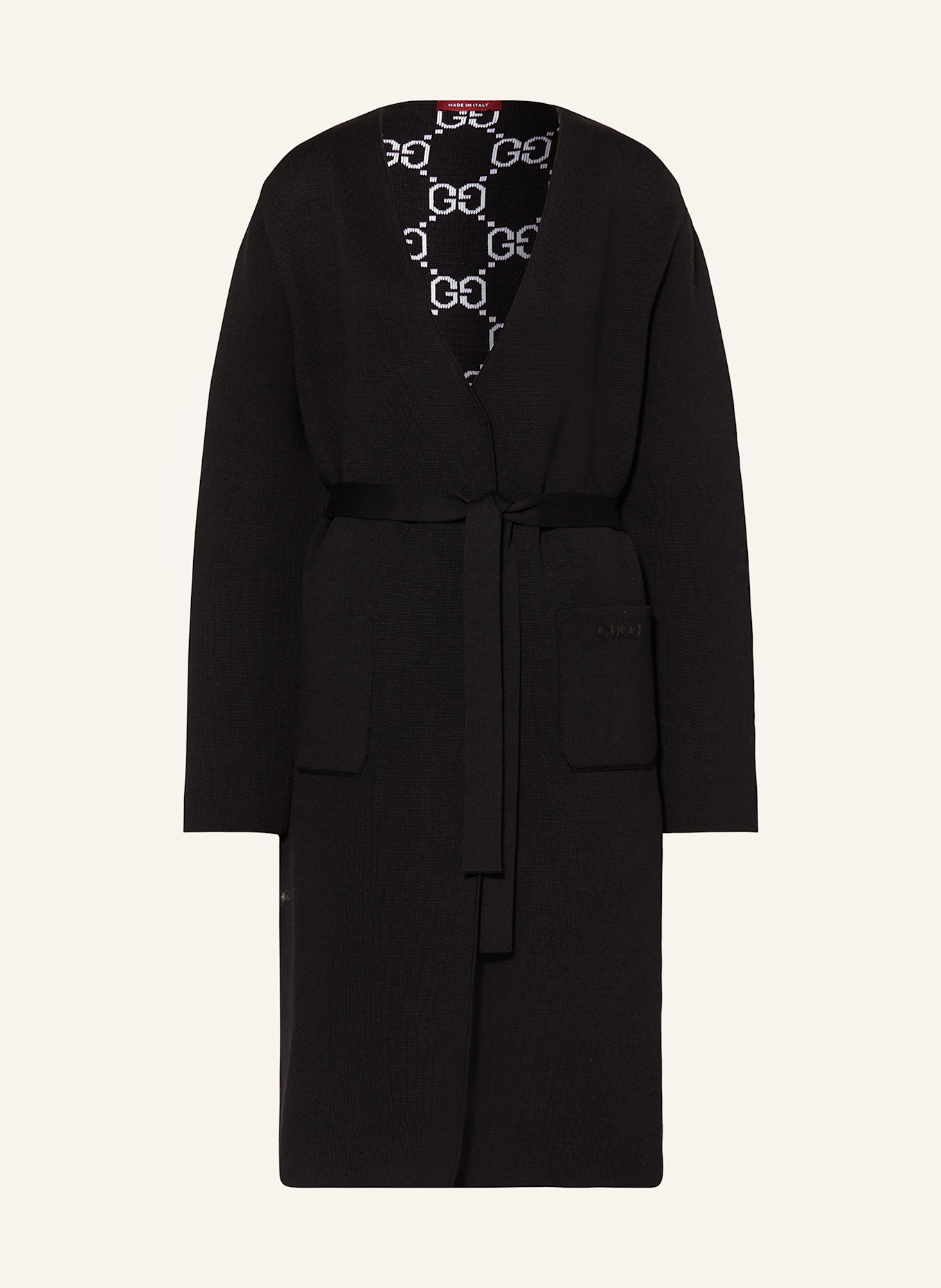 GUCCI Reversible knit cardigan, Color: BLACK/ WHITE (Image 1)