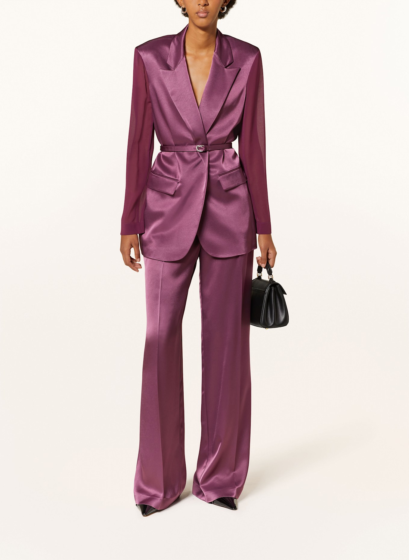 PINKO Długi blezer z satyny: FIOLETOWY