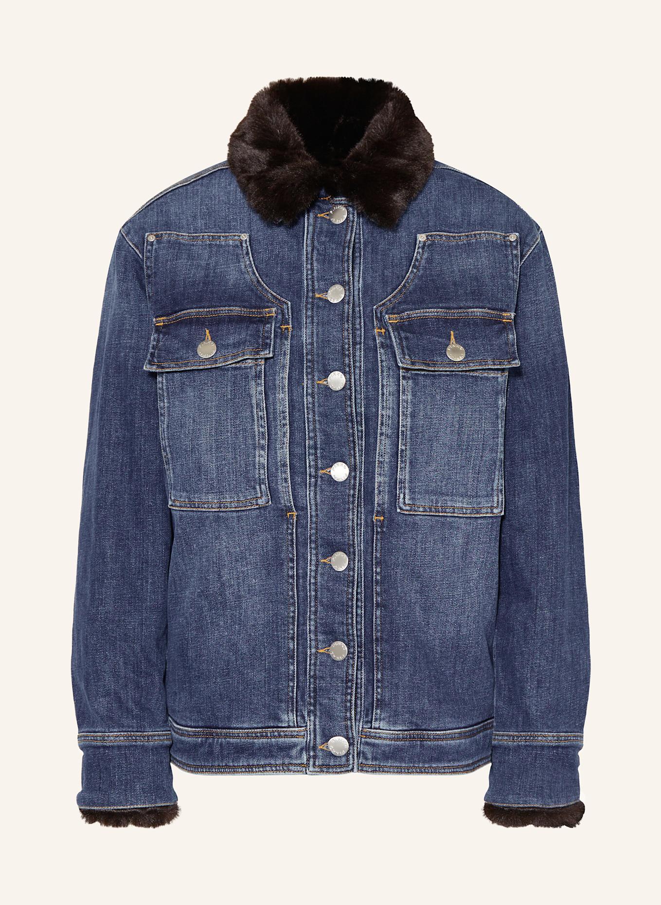 Vintage jean jacket with fur cheap