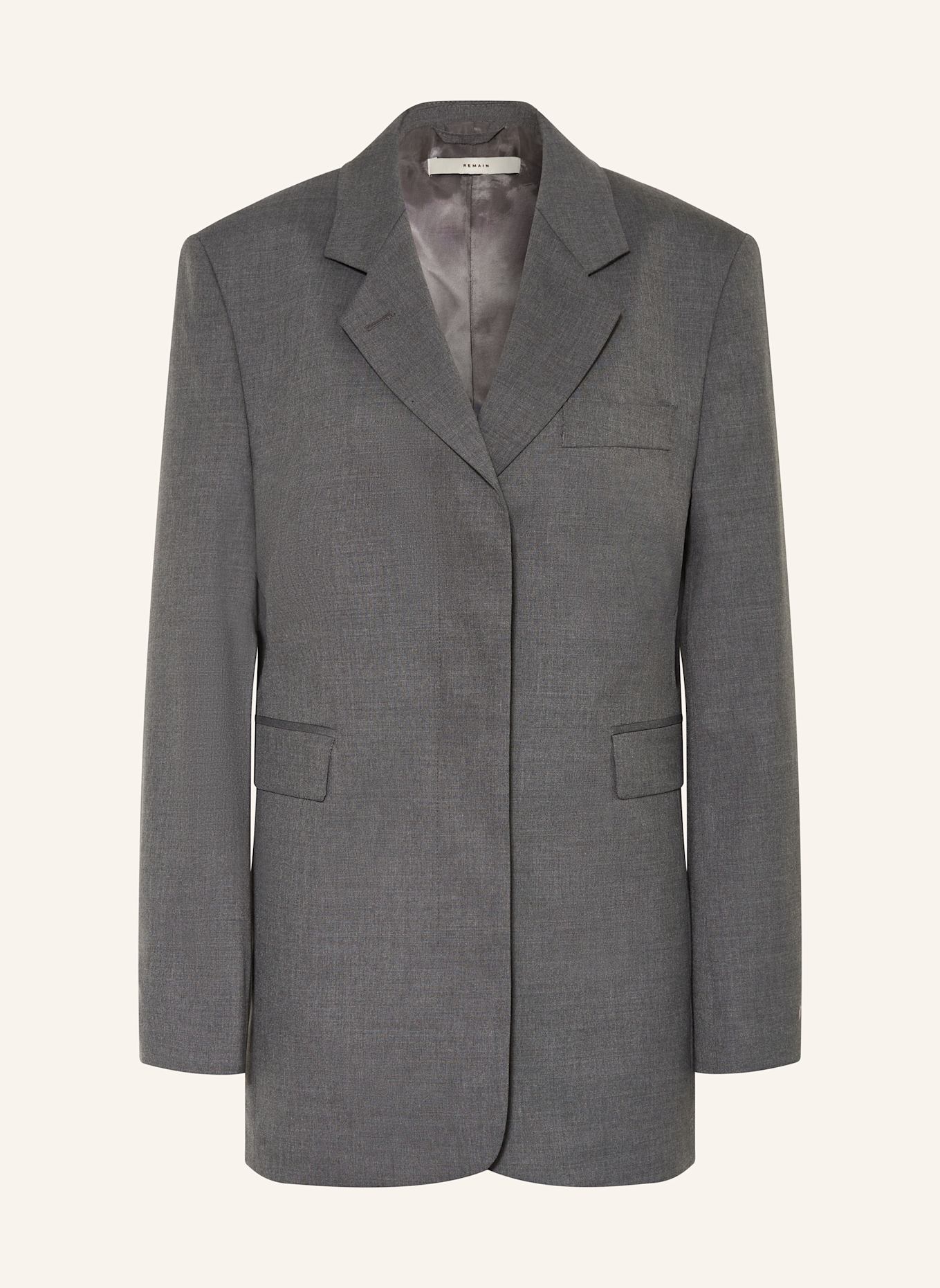 REMAIN Long blazer, Color: GRAY (Image 1)