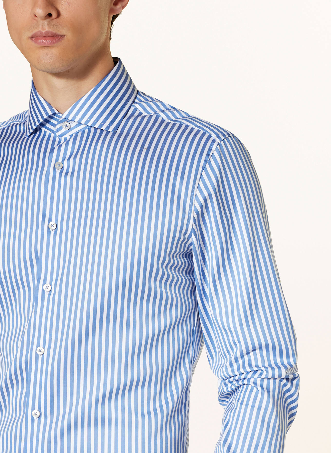 1863 by ETERNA Hemd Slim Fit: BLAU / WEISS