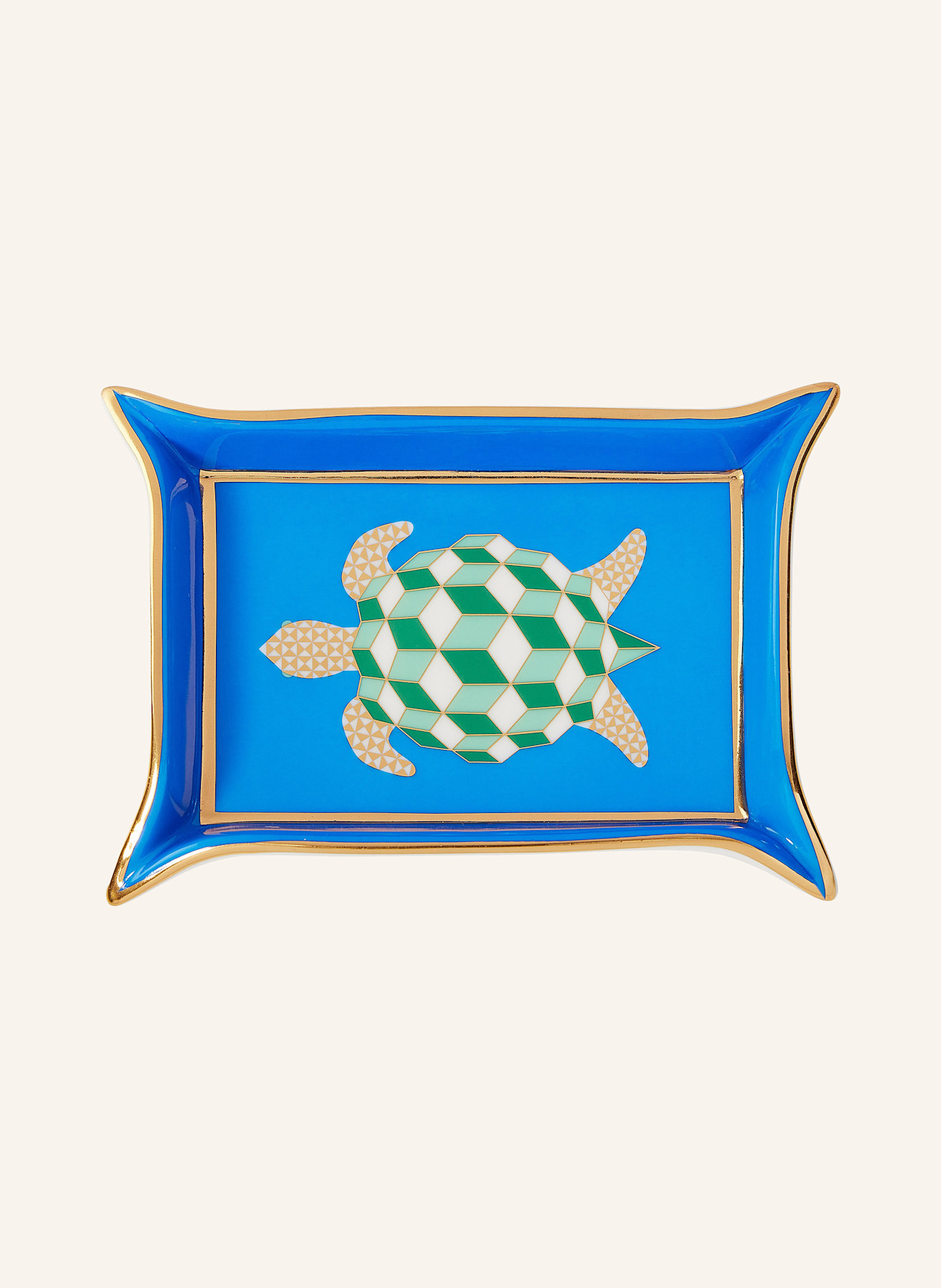 JONATHAN ADLER Schale TURTLE: BLAU / GRÜN / GOLD