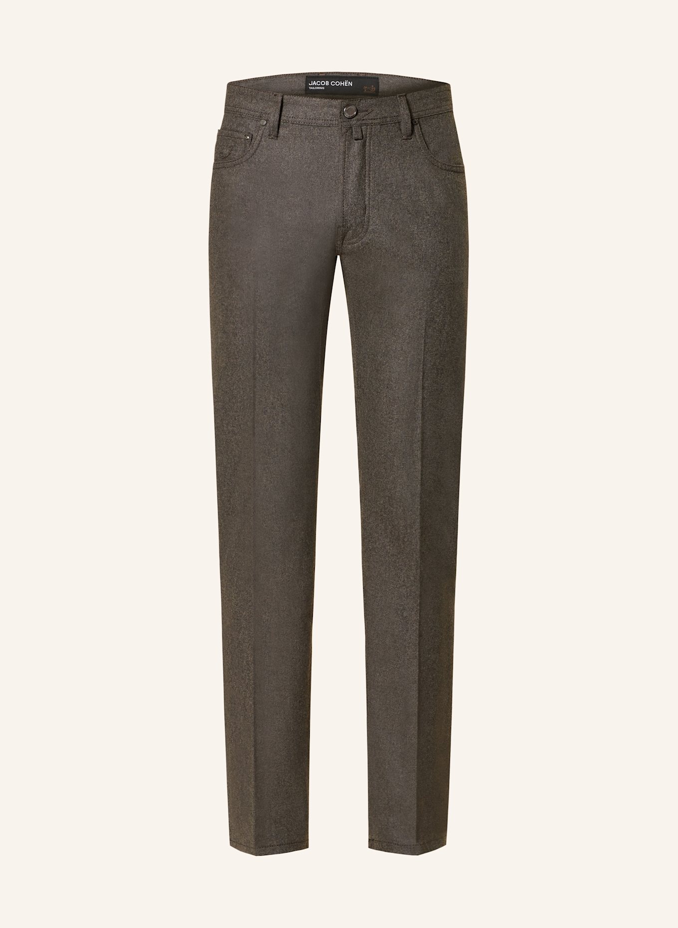 JACOB COHEN Slim fit flannel trousers, Color: BROWN (Image 1)