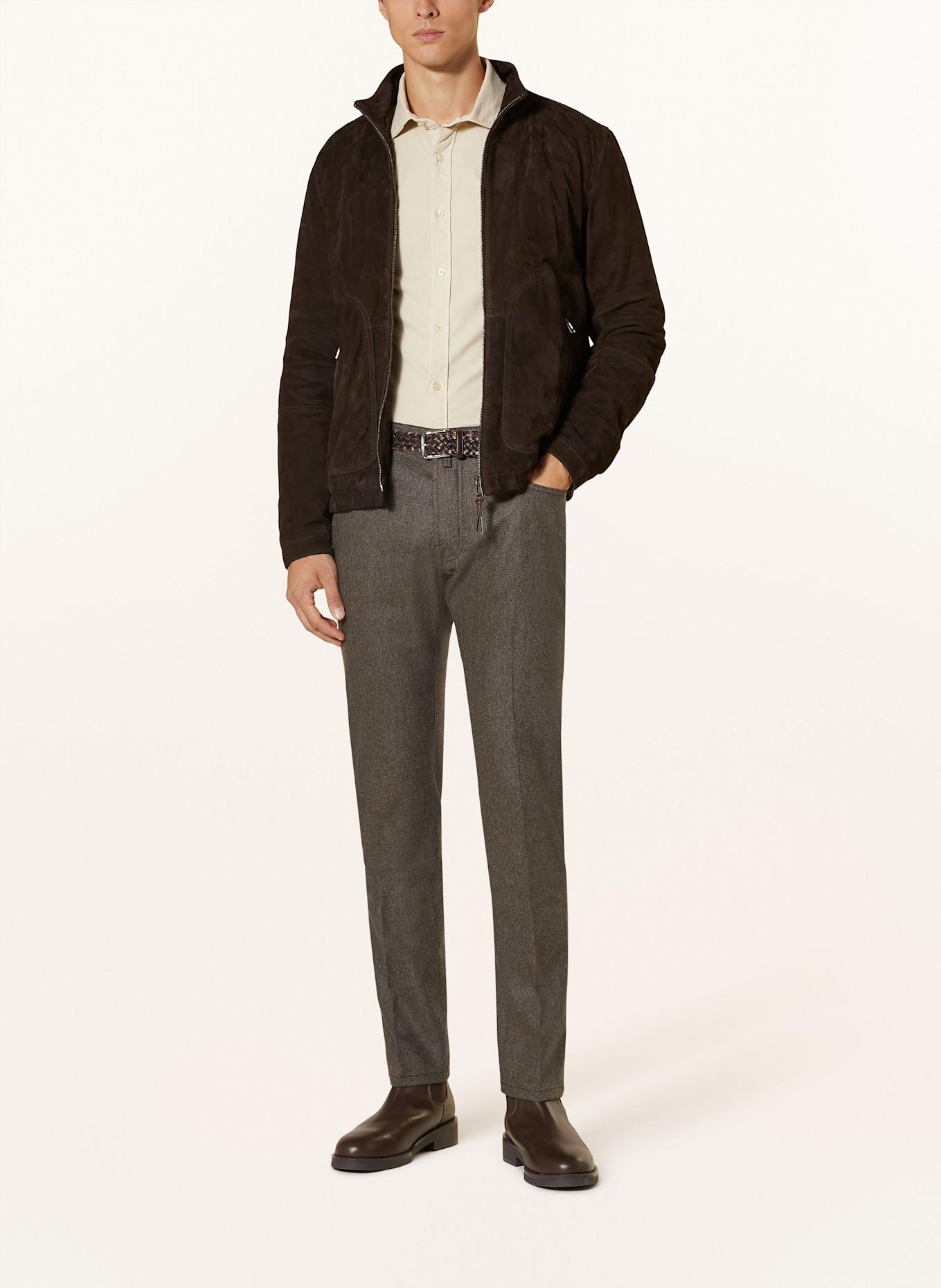 JACOB COHEN Slim fit flannel trousers, Color: BROWN (Image 2)