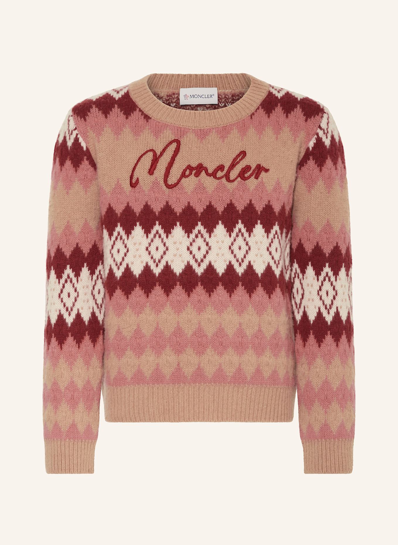 MONCLER enfant Pullover: BEIGE/ DUNKELROT/ ROSÉ