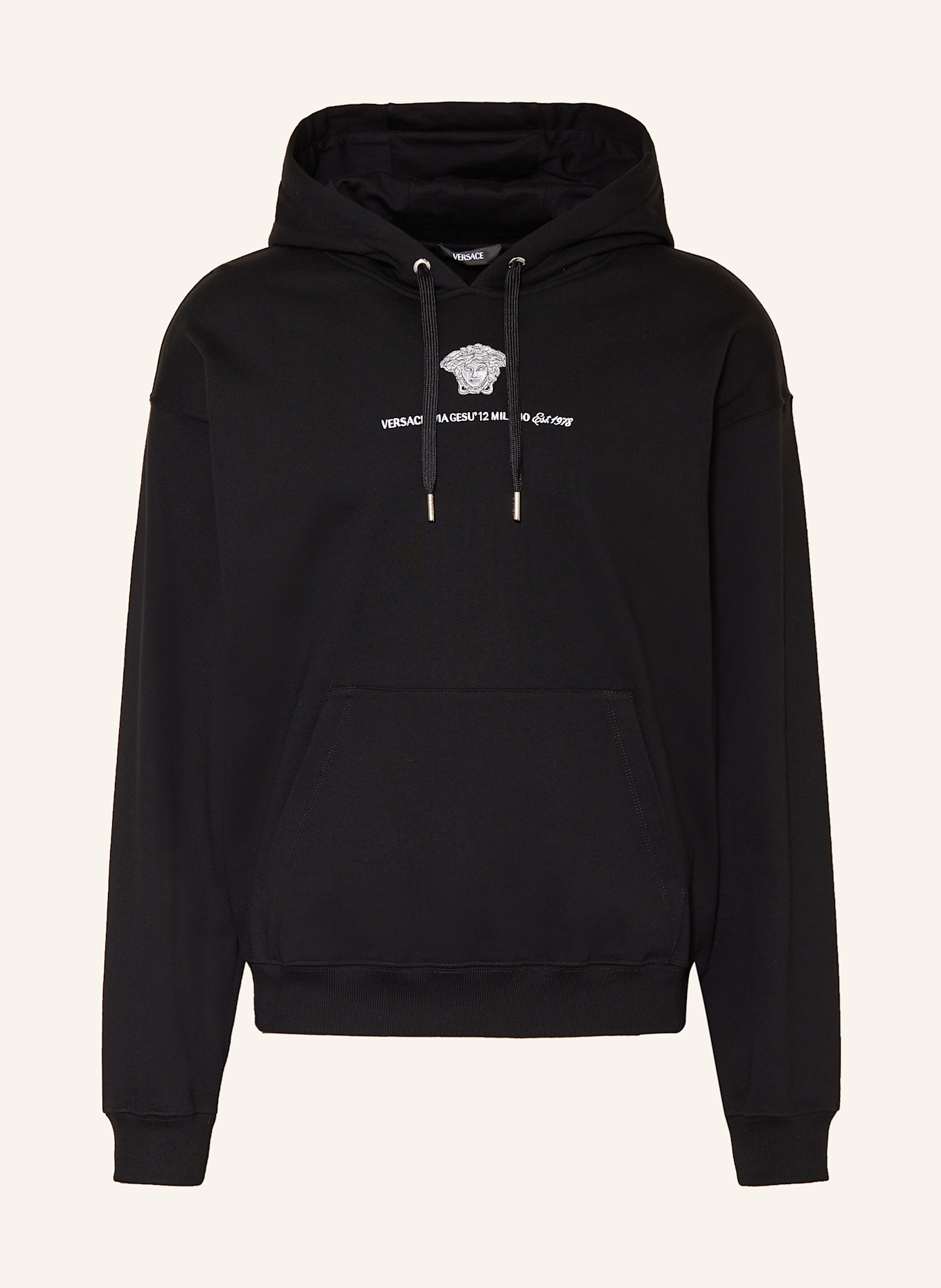 Versace black hoodie hot sale