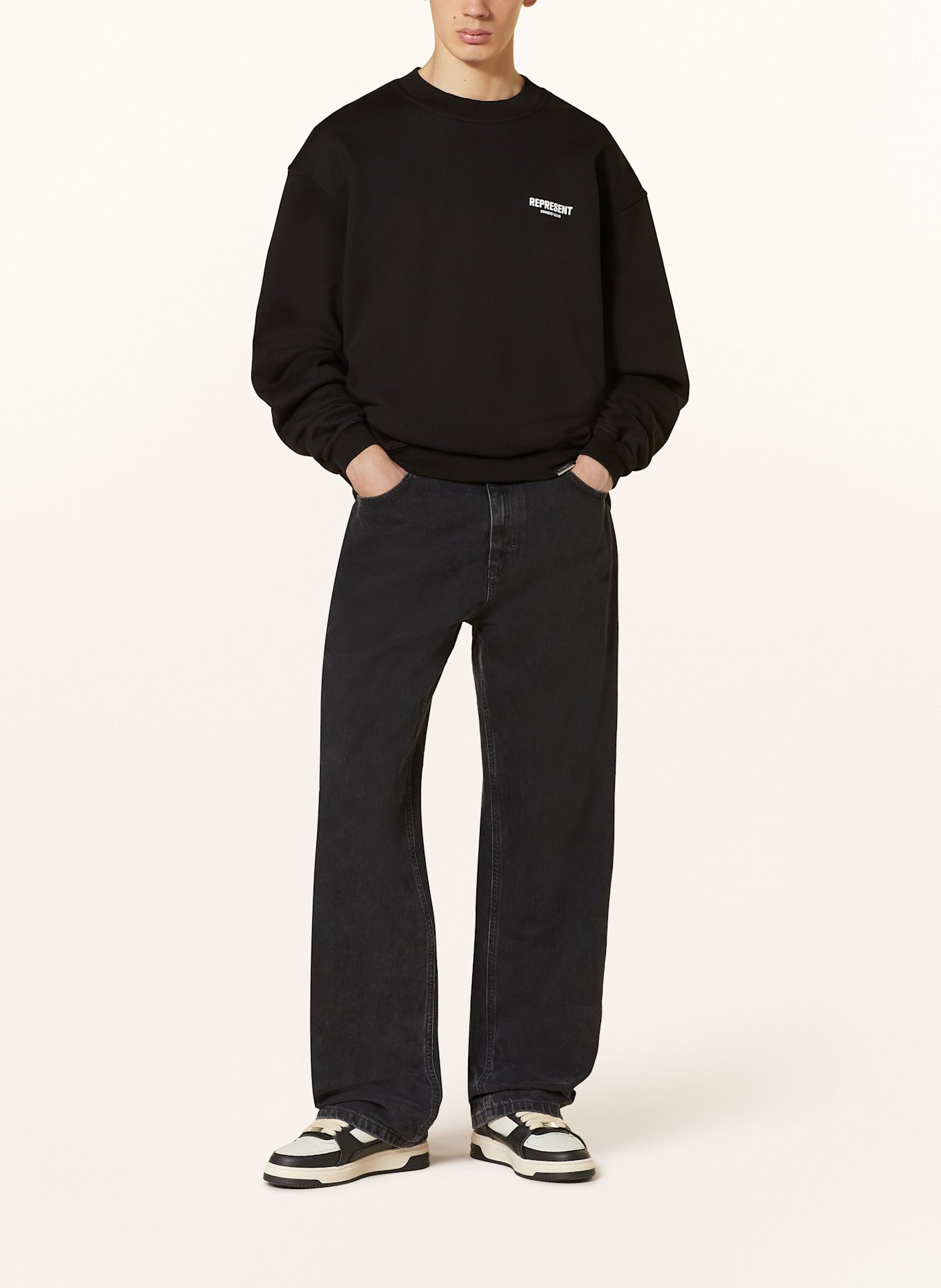 REPRESENT Sweatshirt: SCHWARZ / WEISS