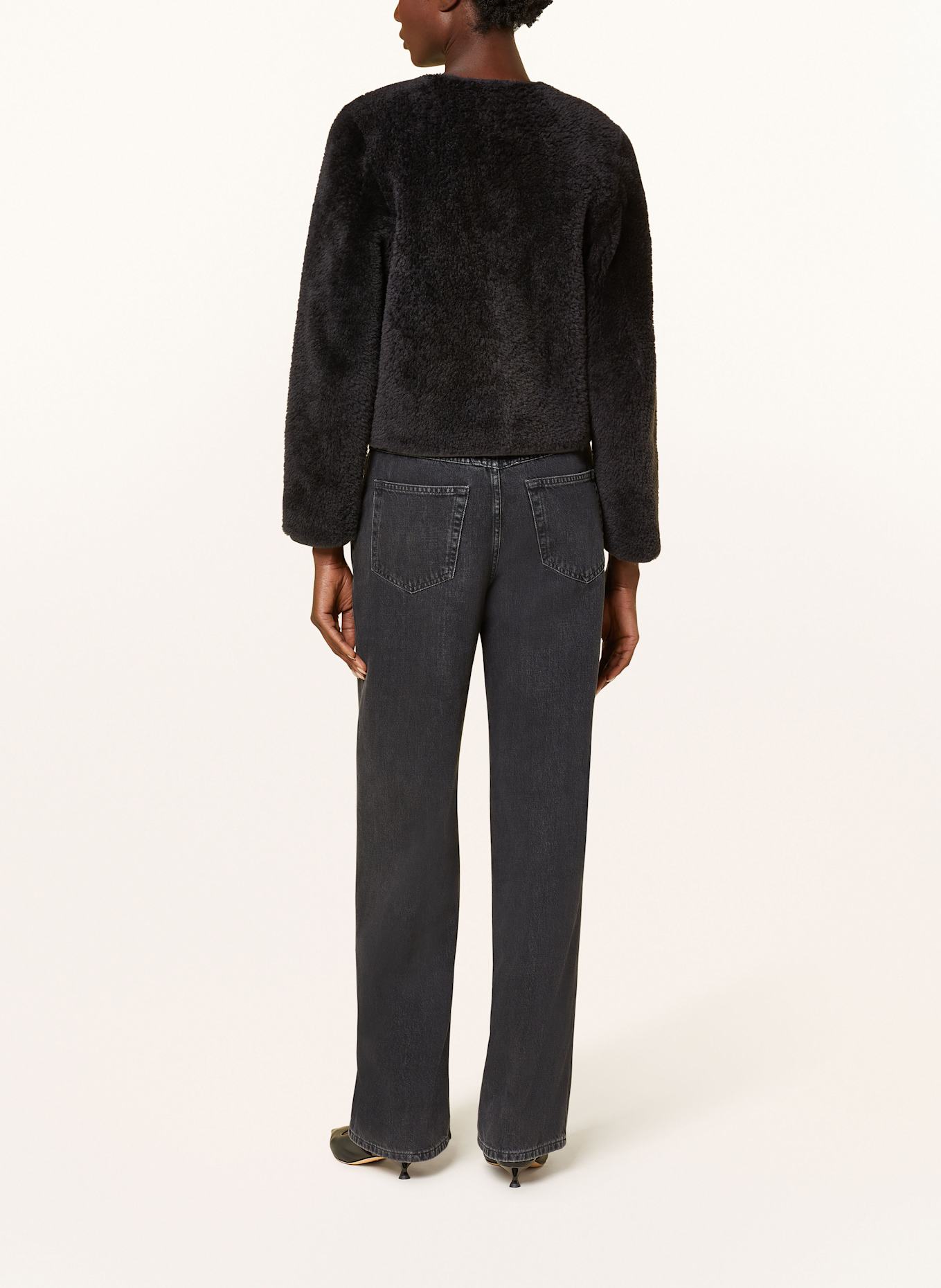 MRS & HUGS Lederjacke zum Wenden: SCHWARZ