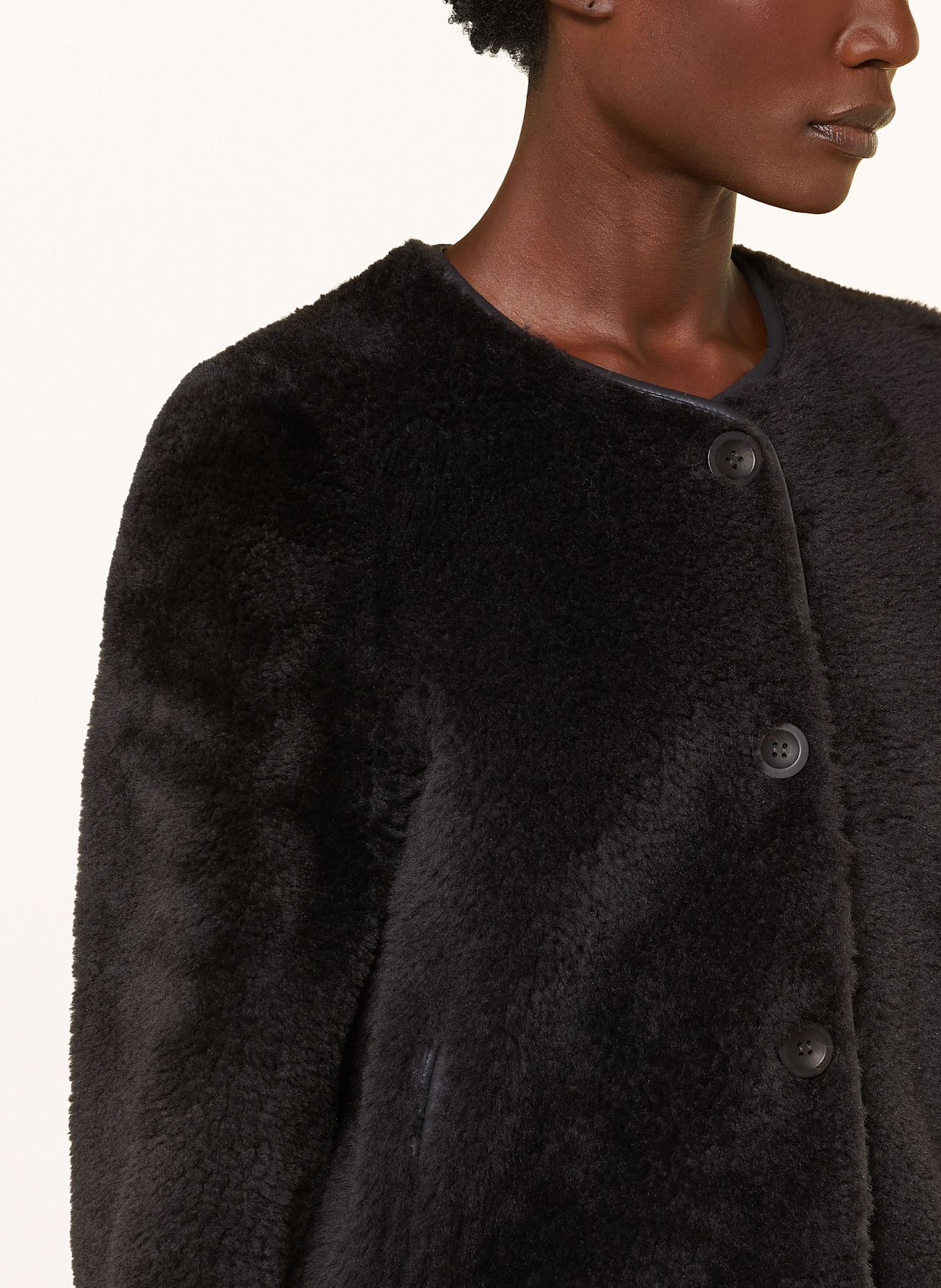 MRS & HUGS Lederjacke zum Wenden: SCHWARZ