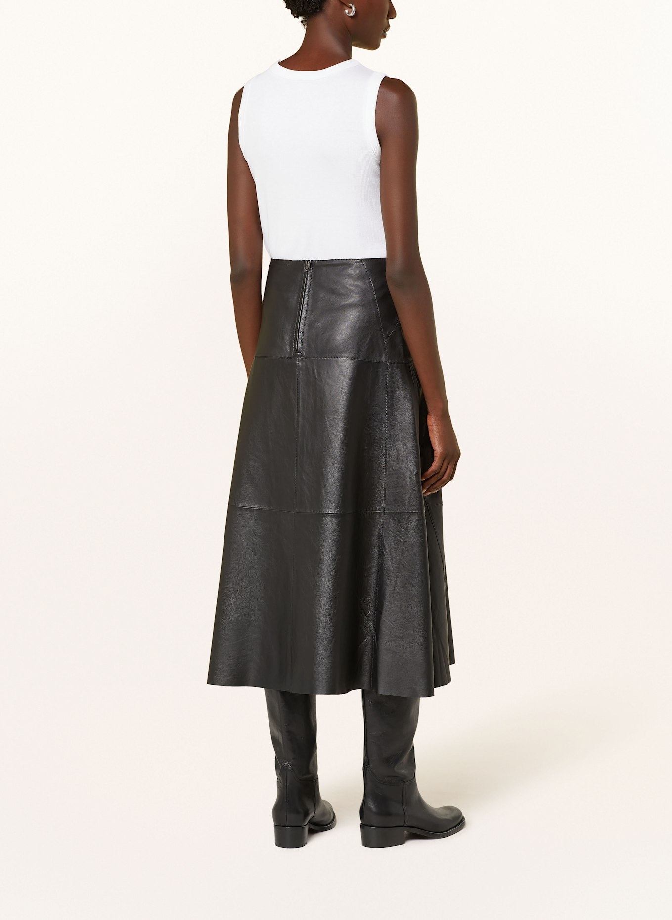 MRS & HUGS Leather skirt, Color: BLACK (Image 3)