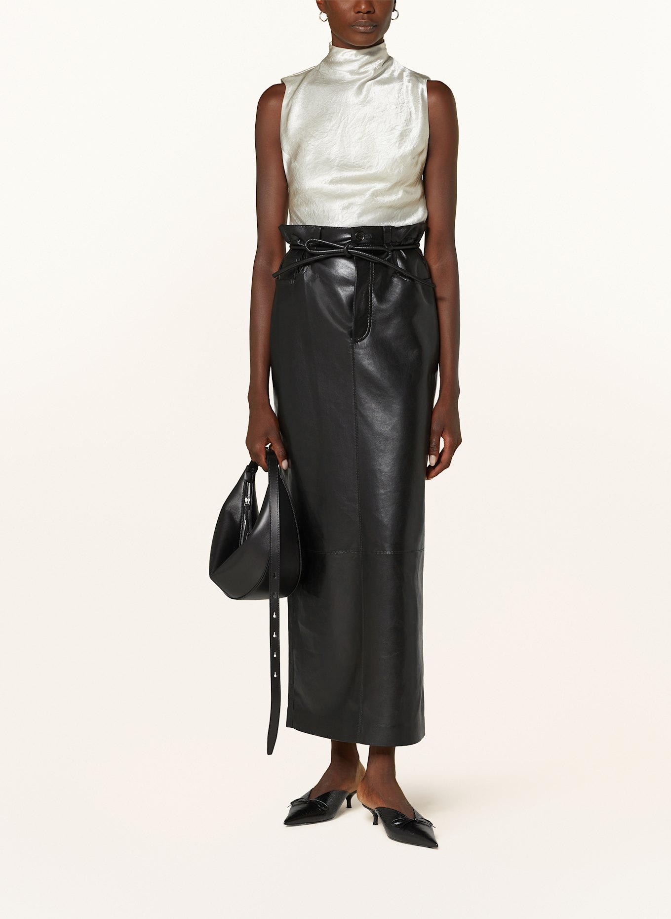 Nanushka Top satynowy COLSON: ECRU