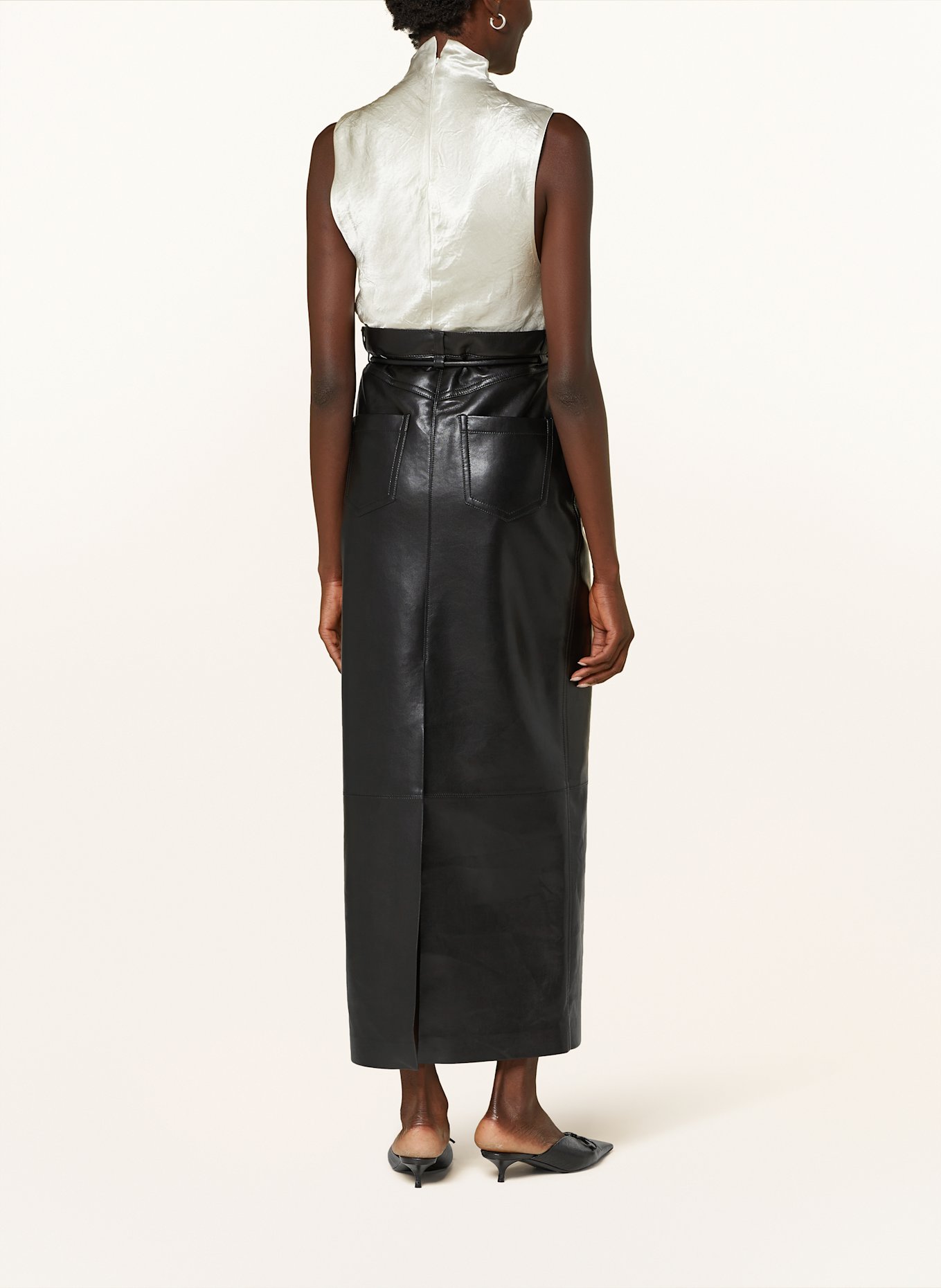 Nanushka Top satynowy COLSON: ECRU