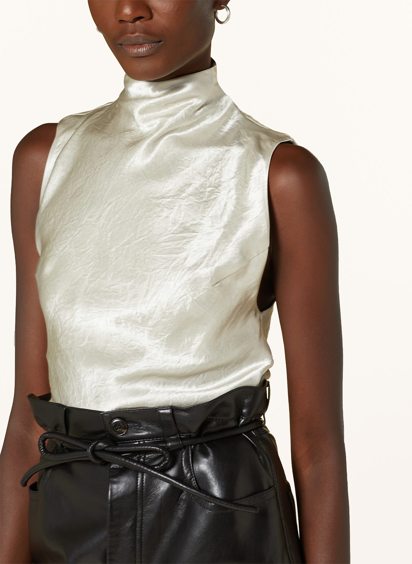 Nanushka Top satynowy COLSON: ECRU