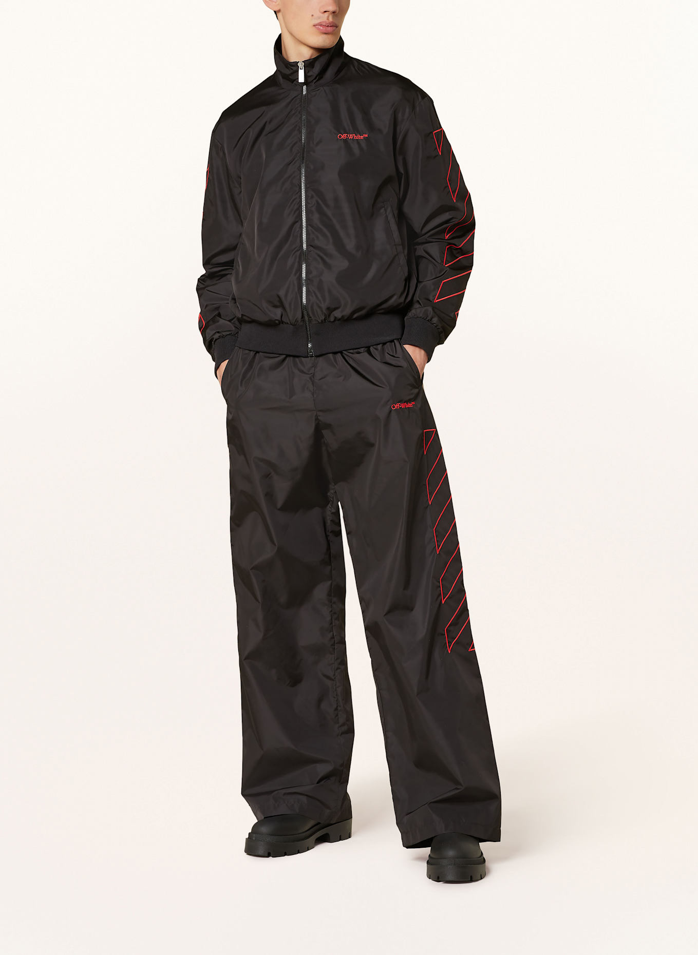 Black red and white track pants 2025