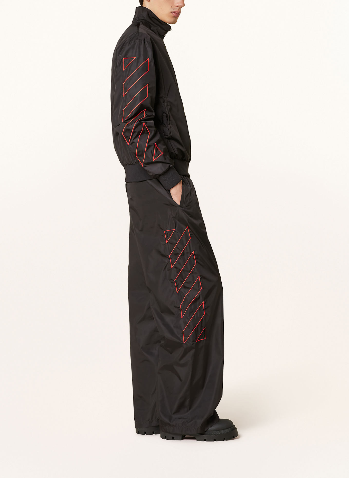 Black red and white track pants store