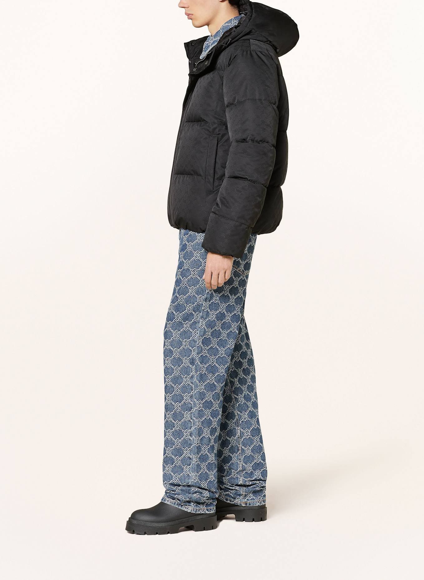 DAILY PAPER MONOGRAM quilted jacket, Color: BLACK (Image 4)