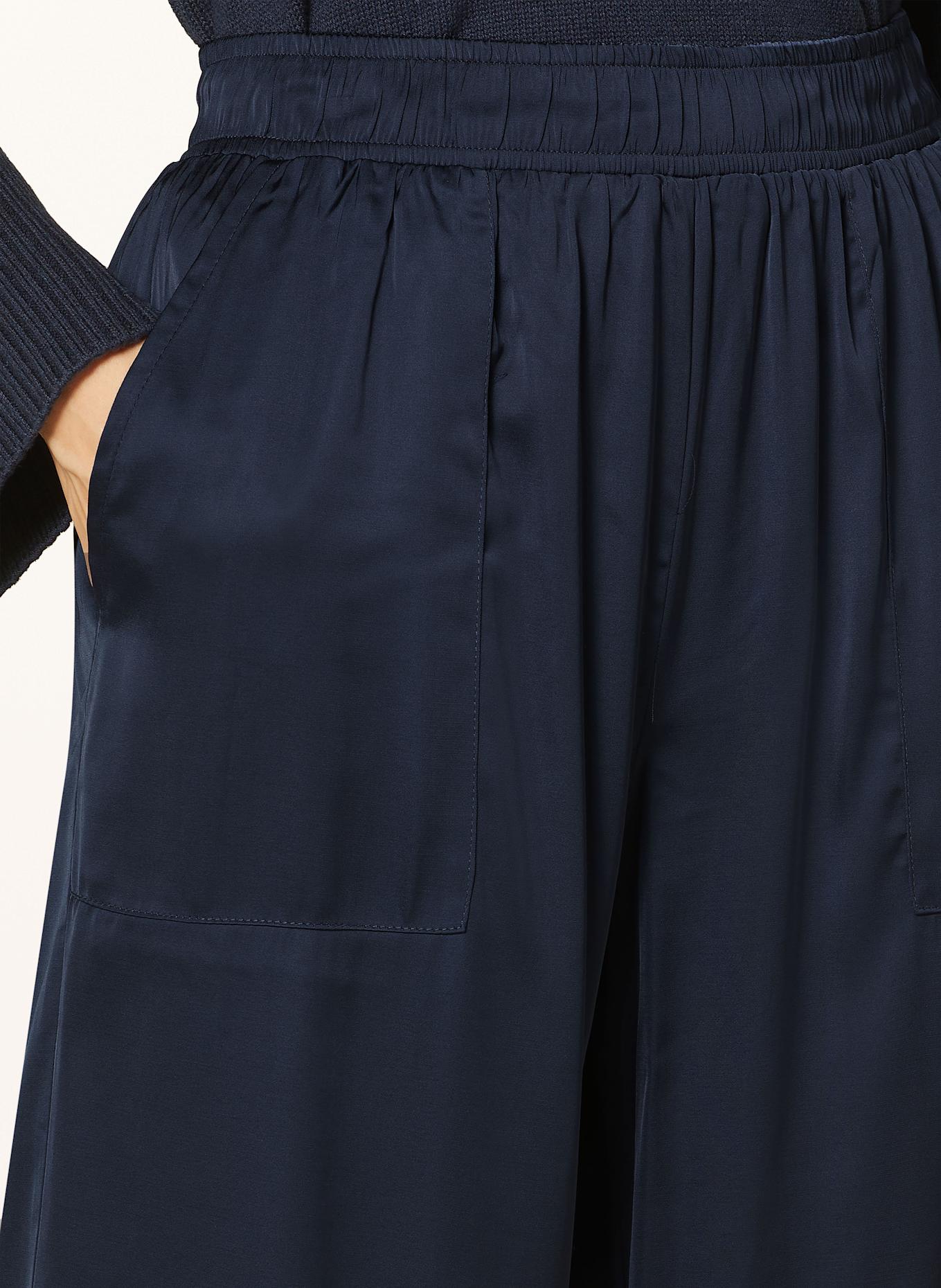 Y.A.S. Wide leg trousers in satin, Color: DARK BLUE (Image 5)