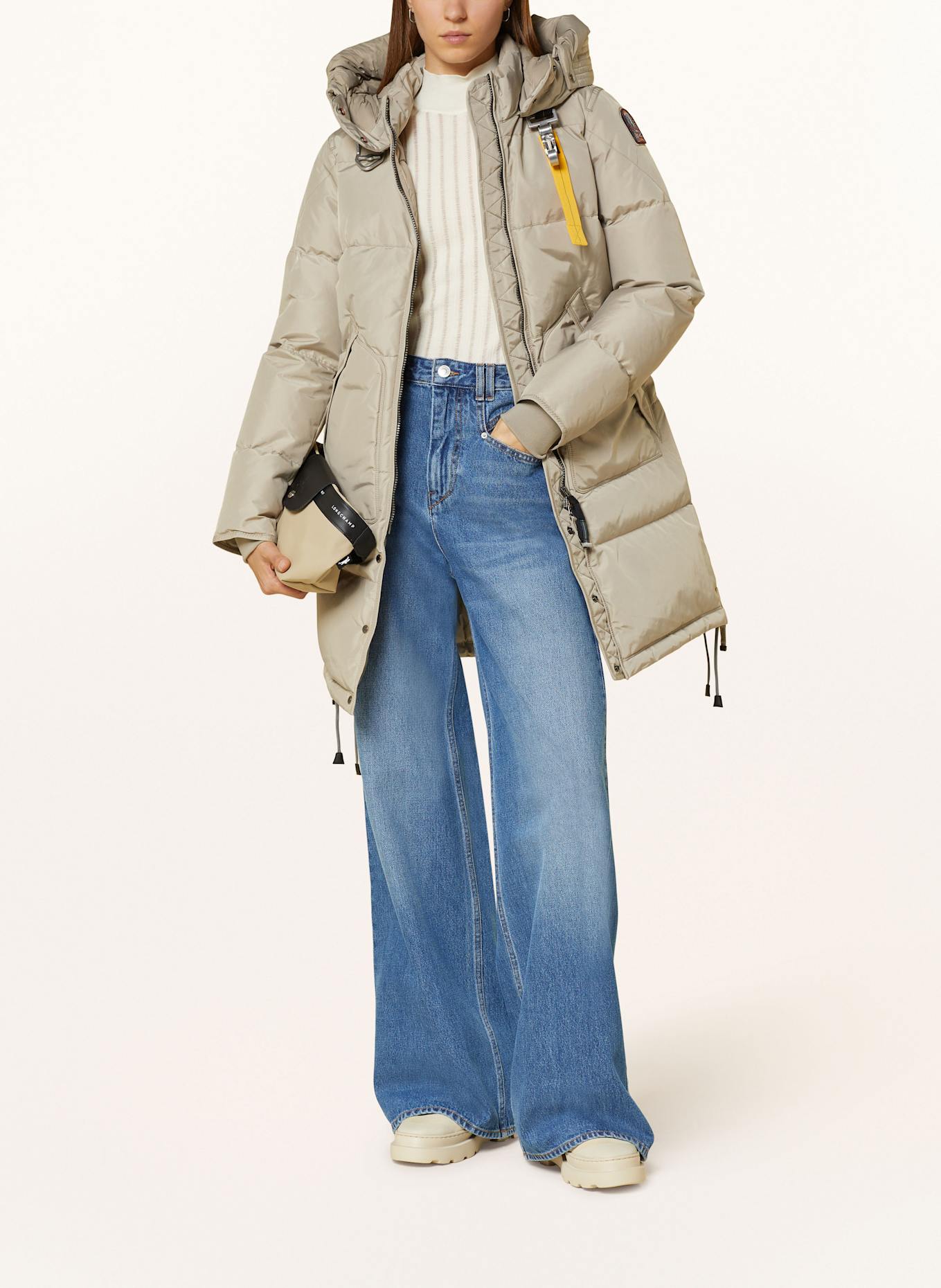 PARAJUMPERS Daunenmantel LONG BEAR mit abnehmbarer Kapuze: BEIGE