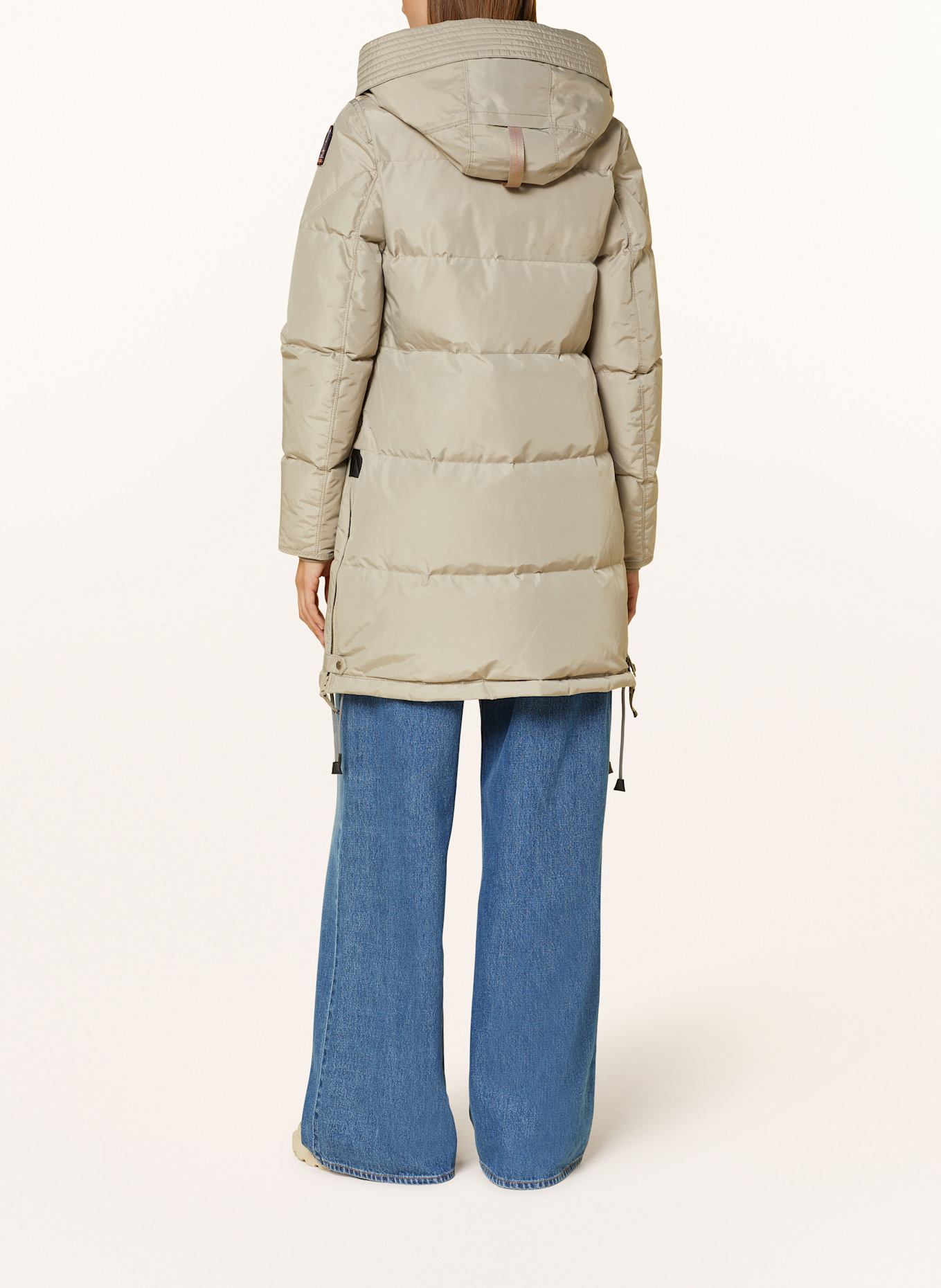 PARAJUMPERS Down coat LONG BEAR with detachable hood in beige