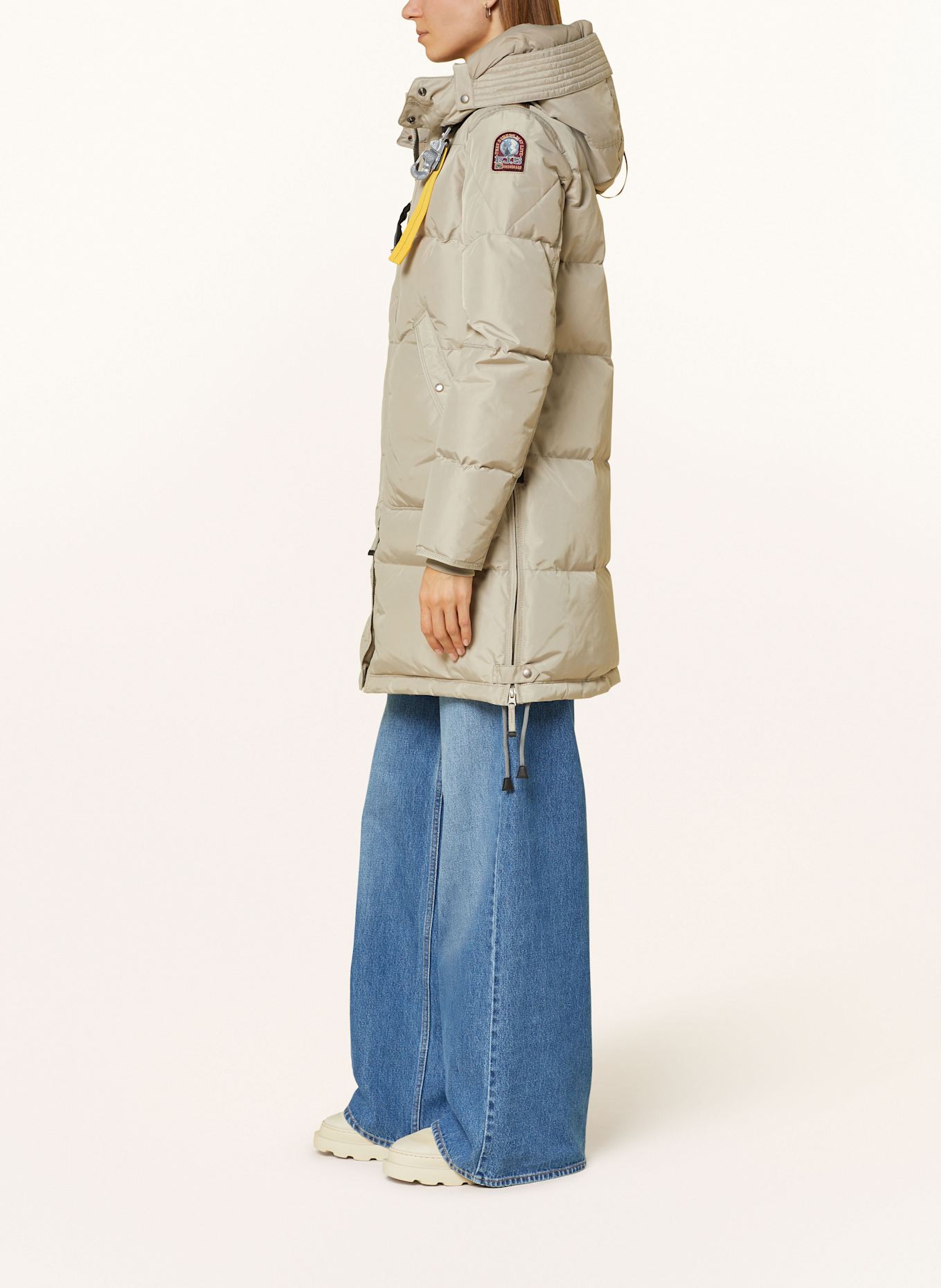 PARAJUMPERS Down coat LONG BEAR with detachable hood in beige