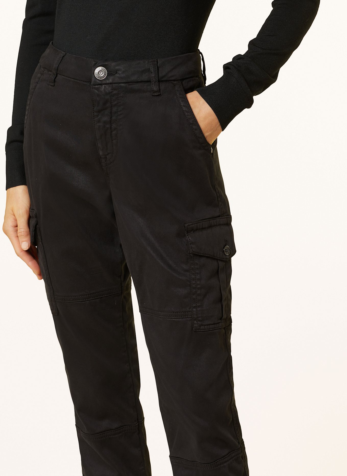 TRUE RELIGION Cargo kalhoty: ČERNÁ