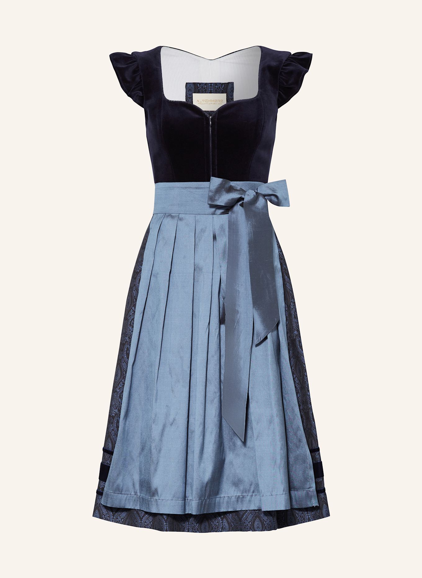 AlpenHERZ Dirndl FRANZI: MODRÁ / TMAVĚ MODRÁ