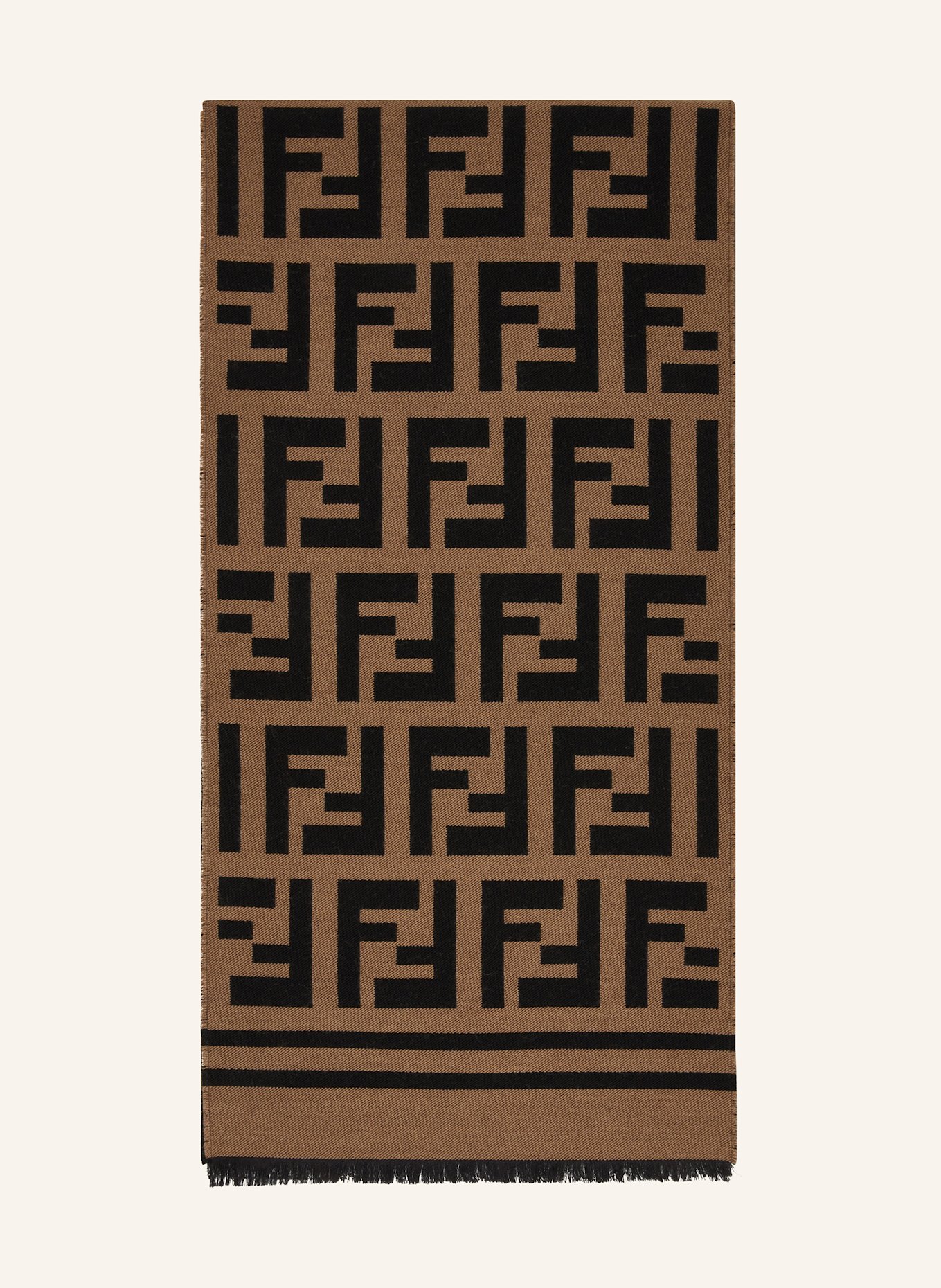 FENDI MACRO FF scarf in black cognac