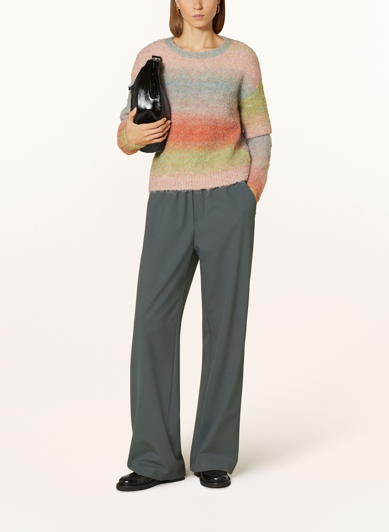 MRS & HUGS Sweter z bouclé: BLADORÓŻOWY / JASNOZIELONY / POMARAŃCZOWY