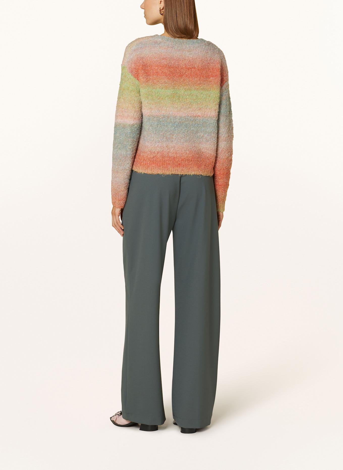 MRS & HUGS Sweter z bouclé: BLADORÓŻOWY / JASNOZIELONY / POMARAŃCZOWY